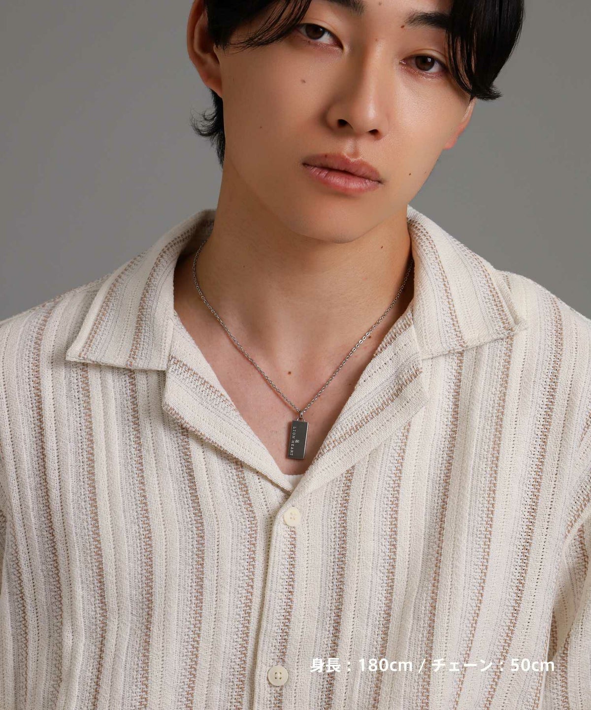 【WEB限定】トライネックレス/ロゴプレート/サージカルステンレス（シルバー・ブラック）