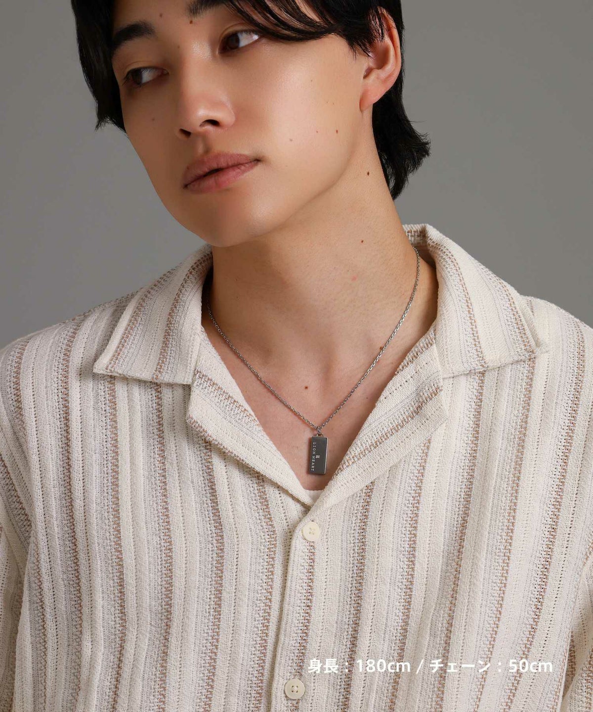 【WEB限定】トライネックレス/ロゴプレート/サージカルステンレス（シルバー・ブラック）