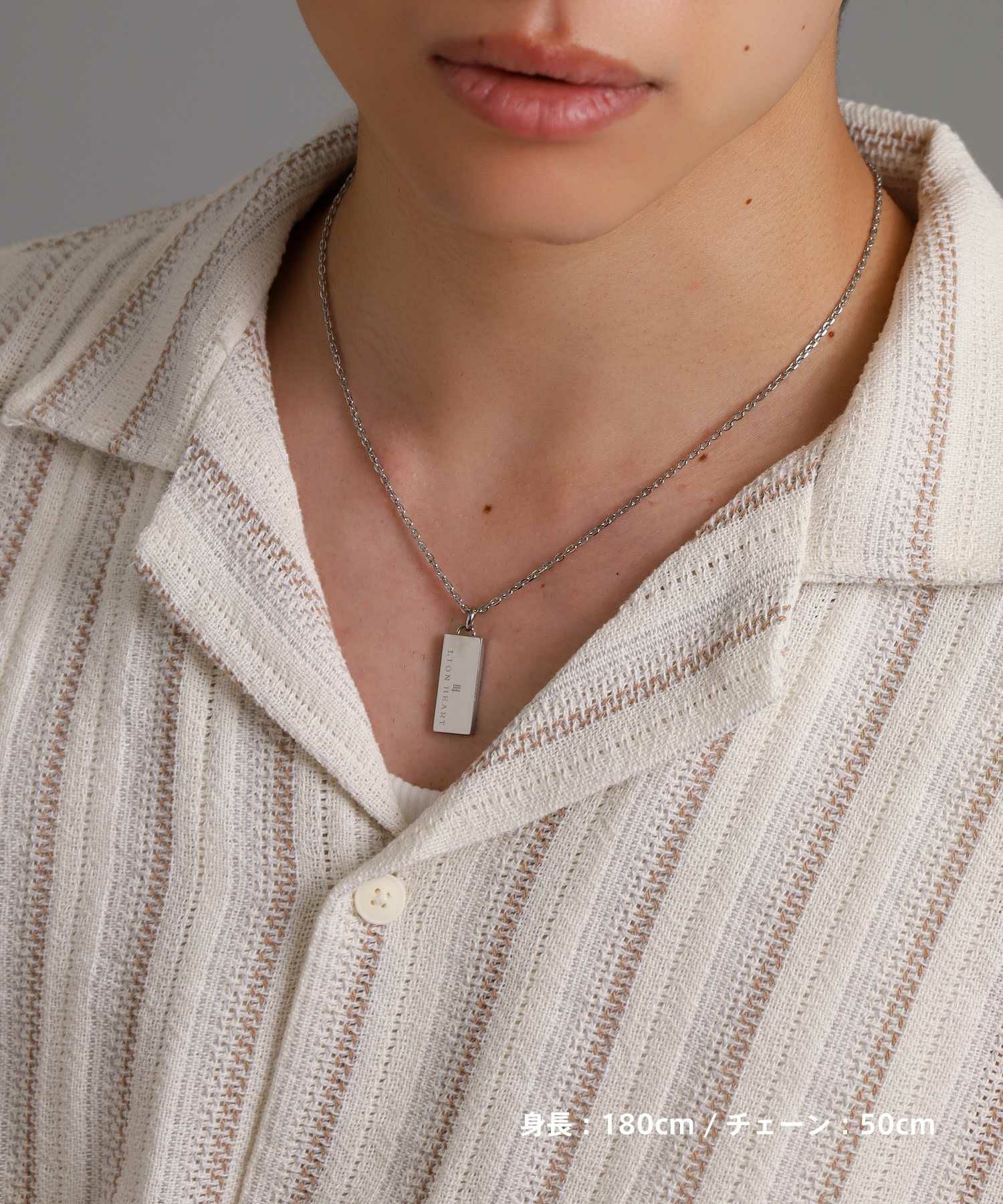 【WEB限定】トライネックレス/ロゴプレート/サージカルステンレス（シルバー・ブラック）