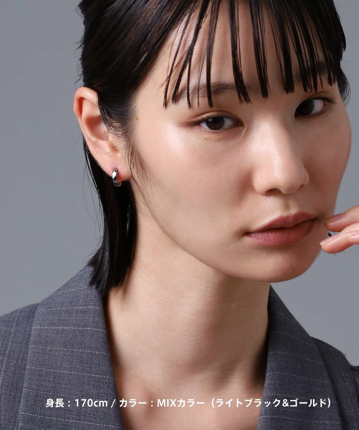 カッティングフープピアス/シルバー925