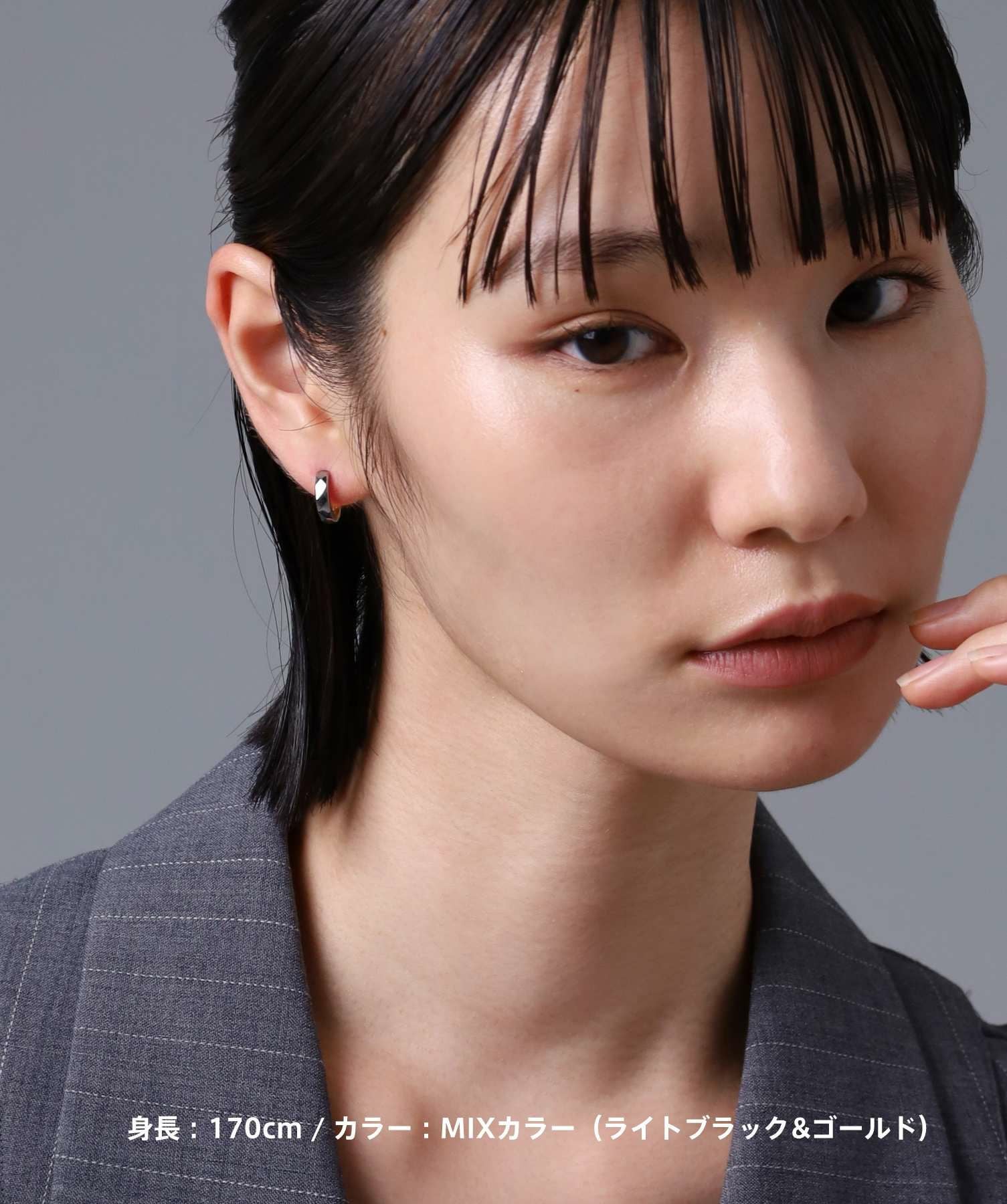 カッティングフープピアス/シルバー925