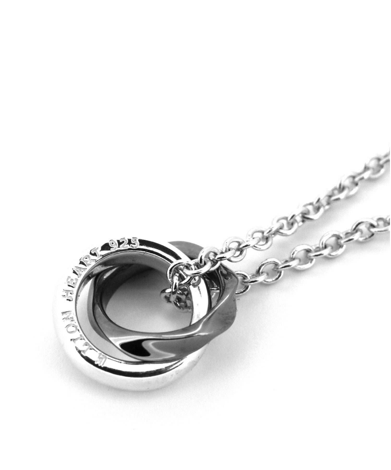 for Gift”ウェーブダブルリングネックレス/シルバー×ブラック/シルバー