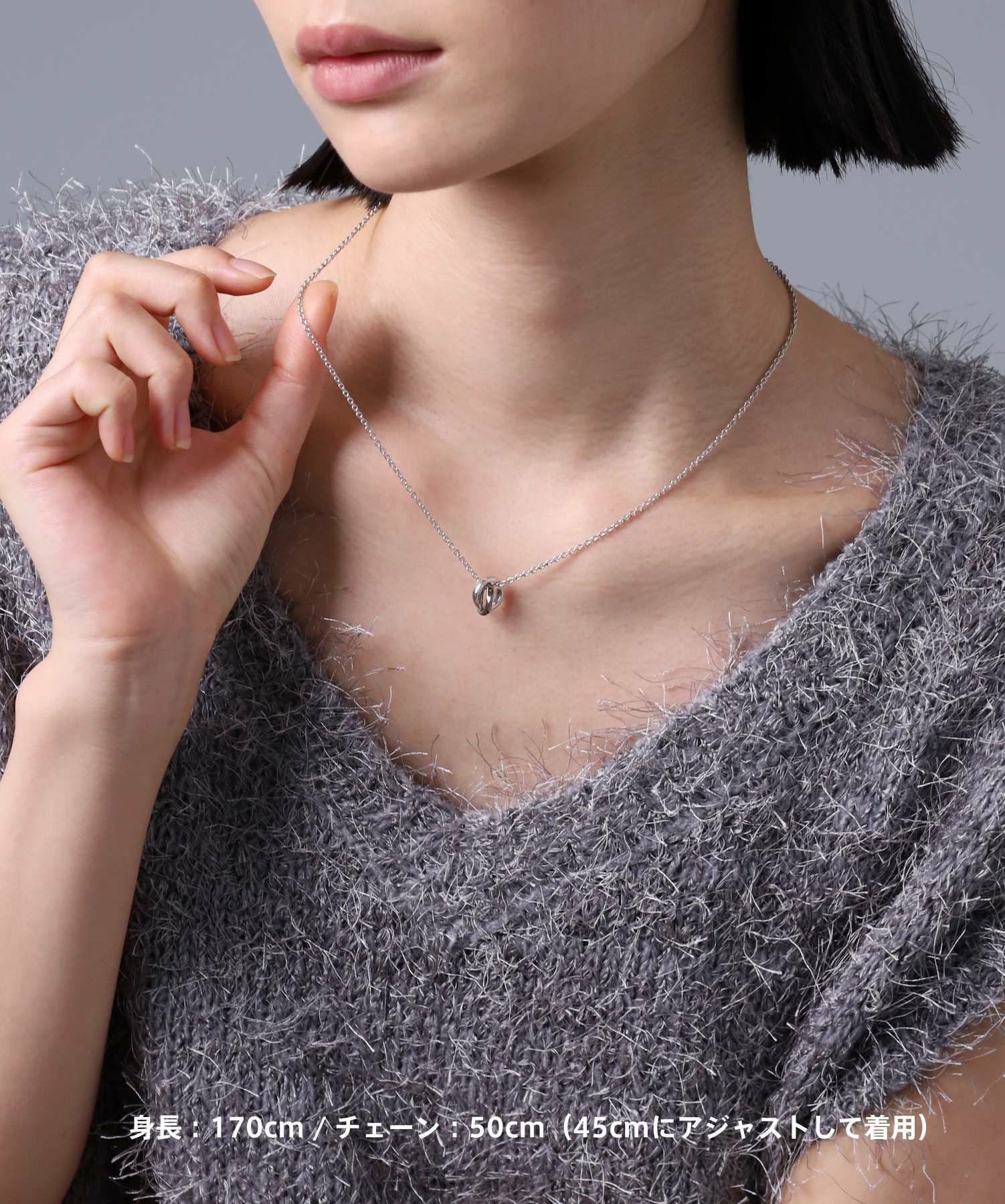 【新品】ライオンハート ネックレス ウェーブダブルリング シルバー925 ライオンハート ウェーブ ダブルリング ネックレス シルバー925