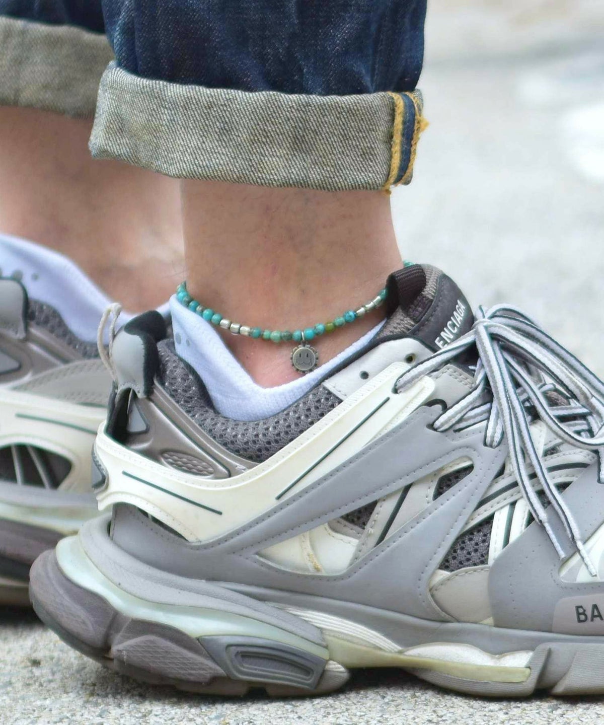 ビーズアンクレット/TYPE “C” /真鍮&ターコイズ