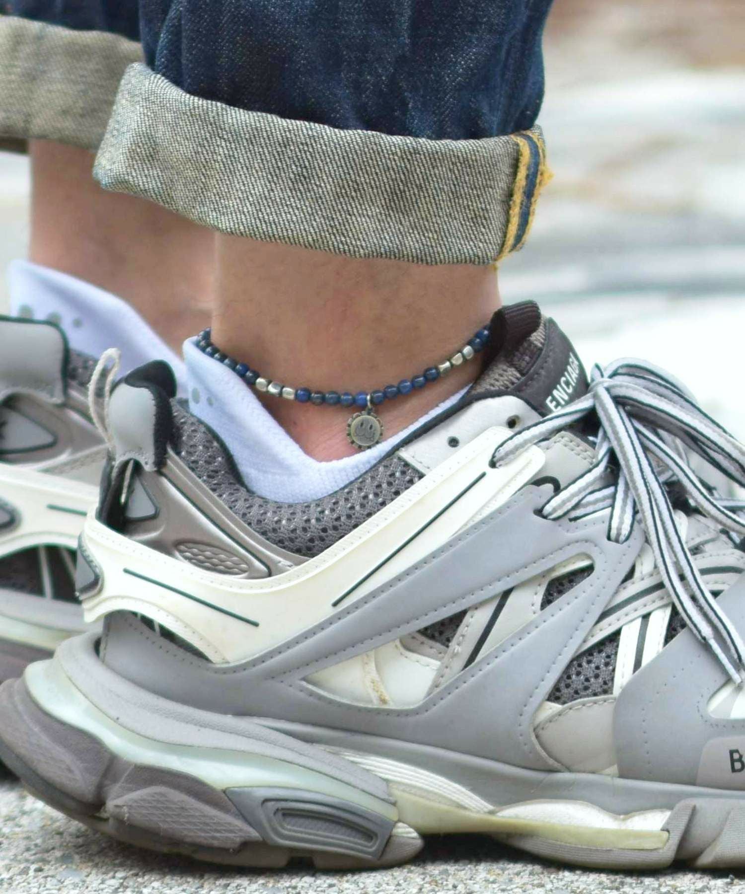 ビーズアンクレット/TYPE “D” /真鍮&ラピスラズリ