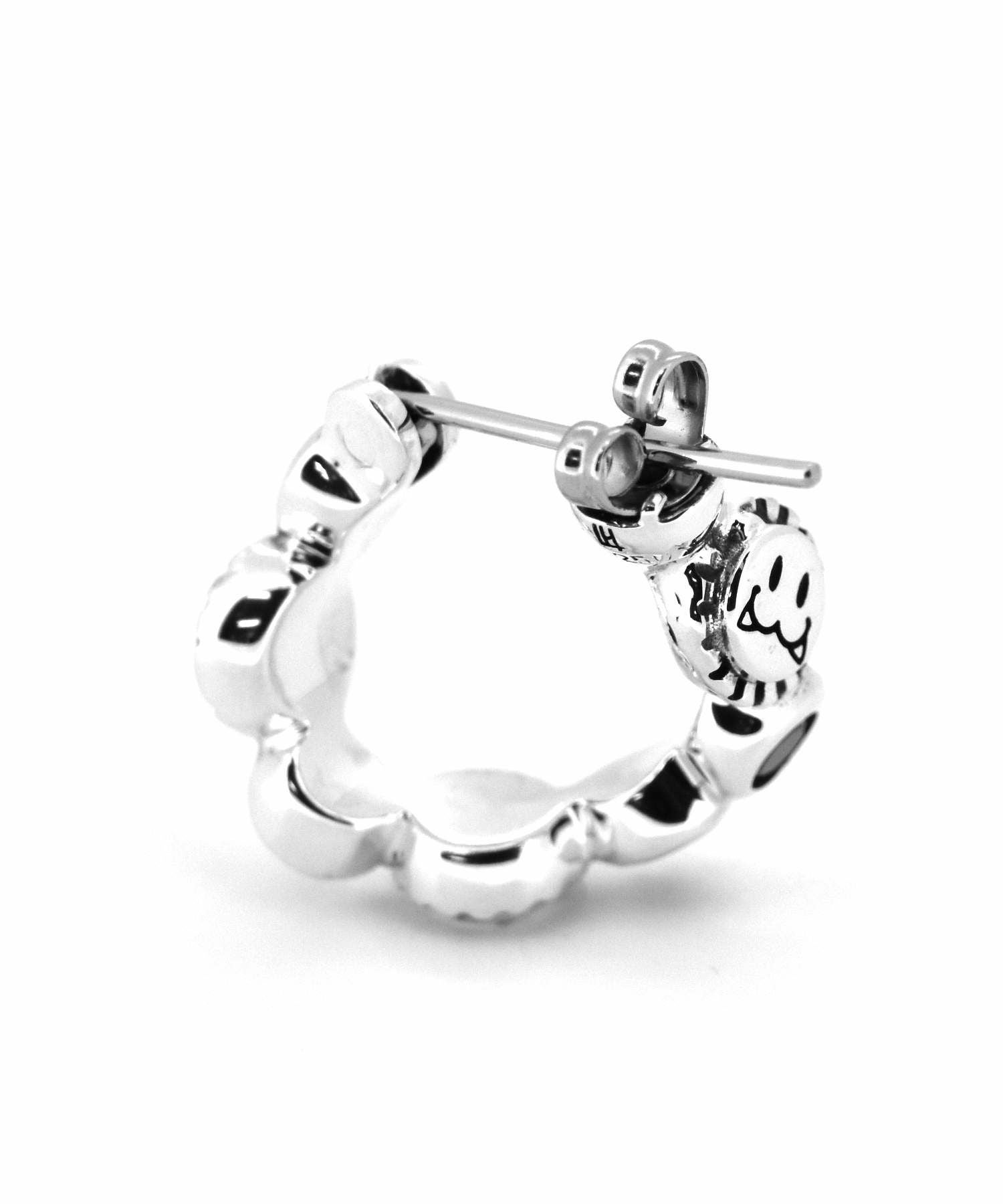 シャープフープピアス/ブラックジルコニア/左耳用/シルバー925 | LION