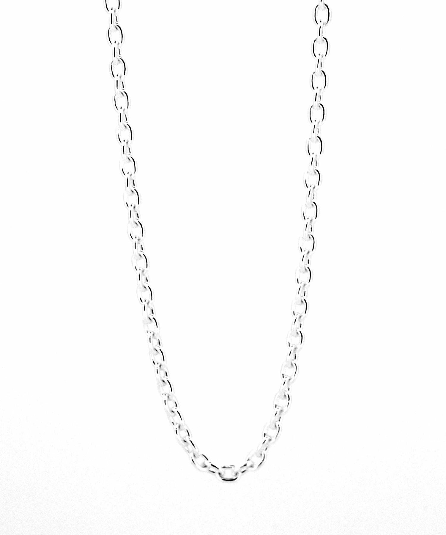 ミディアムシルバーチェーンネックレス/アズキ/シルバー925