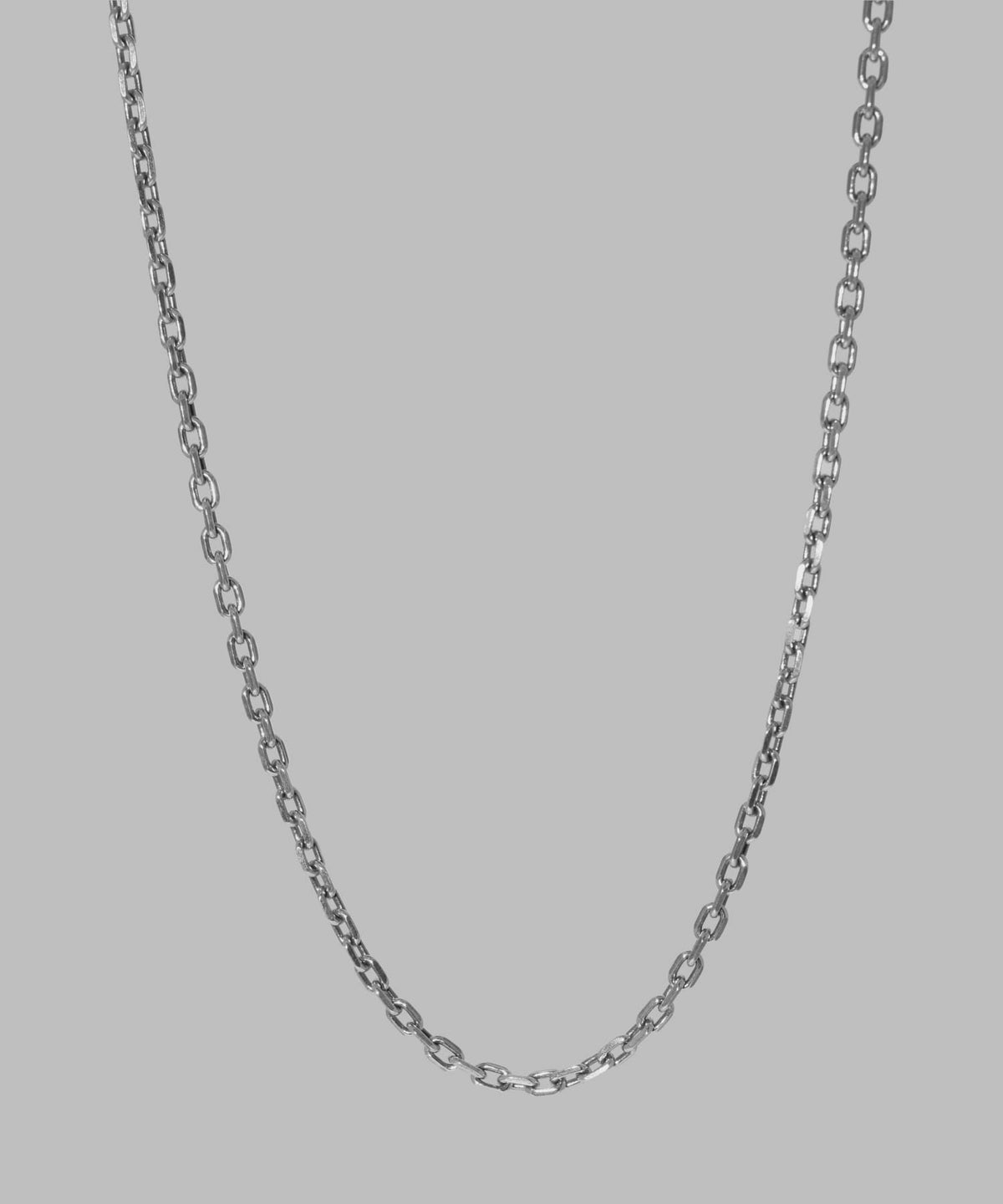 BASIC”ミディアムシルバーチェーンネックレス/カットアズキ/シルバー 
