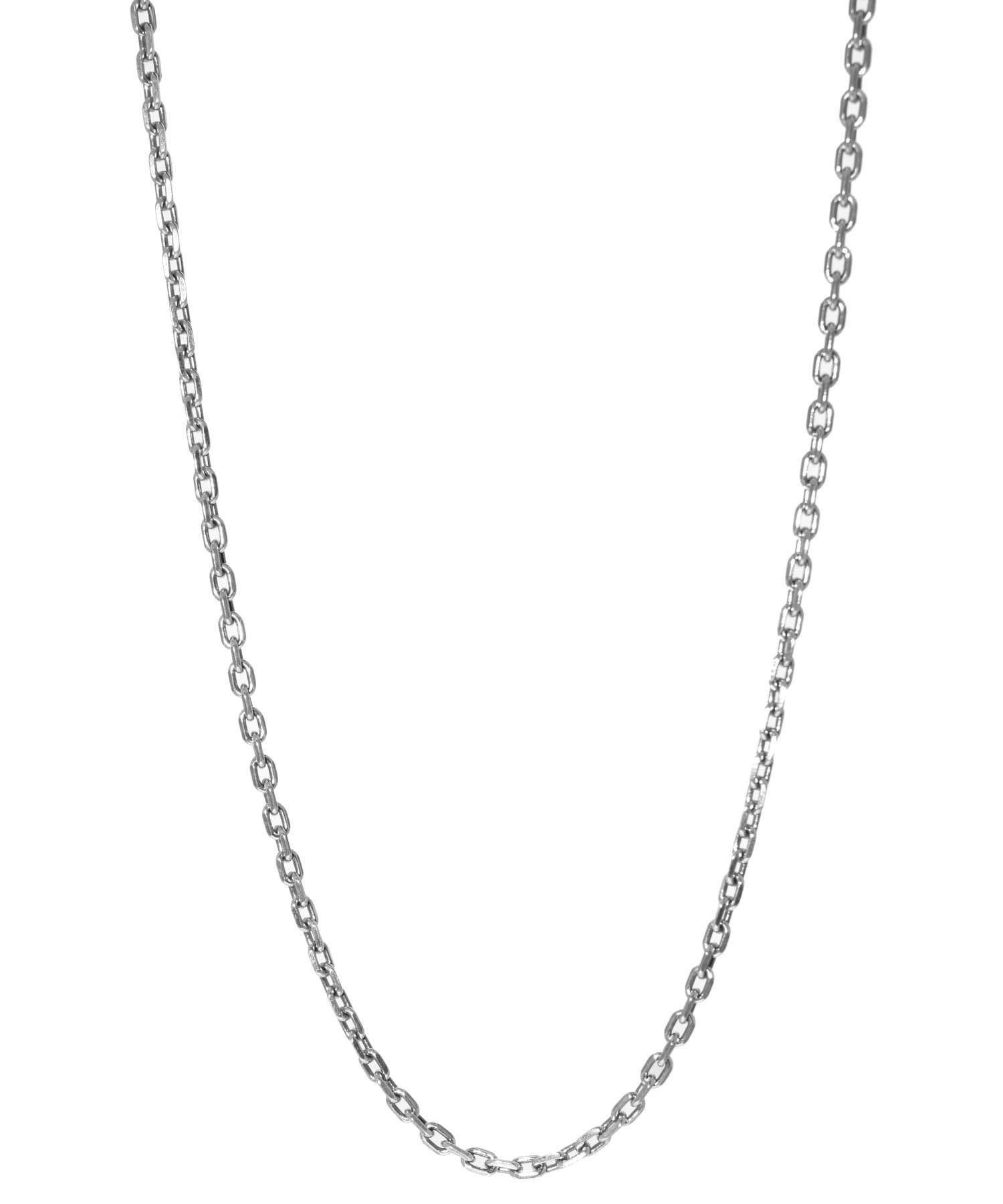 BASIC”ミディアムシルバーチェーンネックレス/カットアズキ/シルバー
