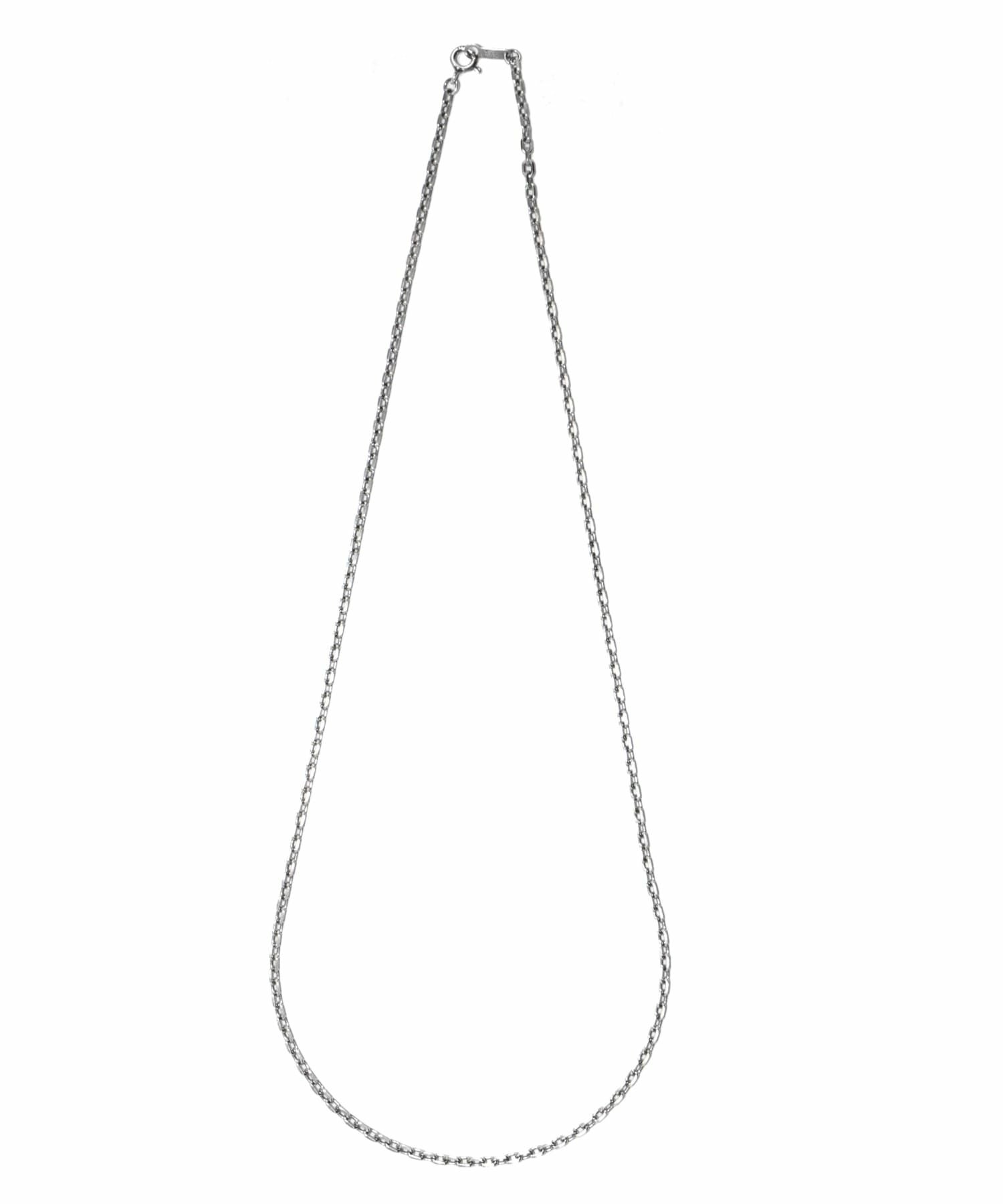 ミディアムシルバーチェーンネックレス/カットアズキ/シルバー925