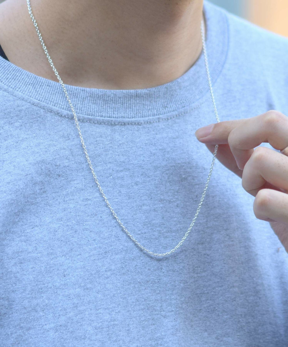 スモールシルバーチェーンネックレス/アズキ/シルバー925