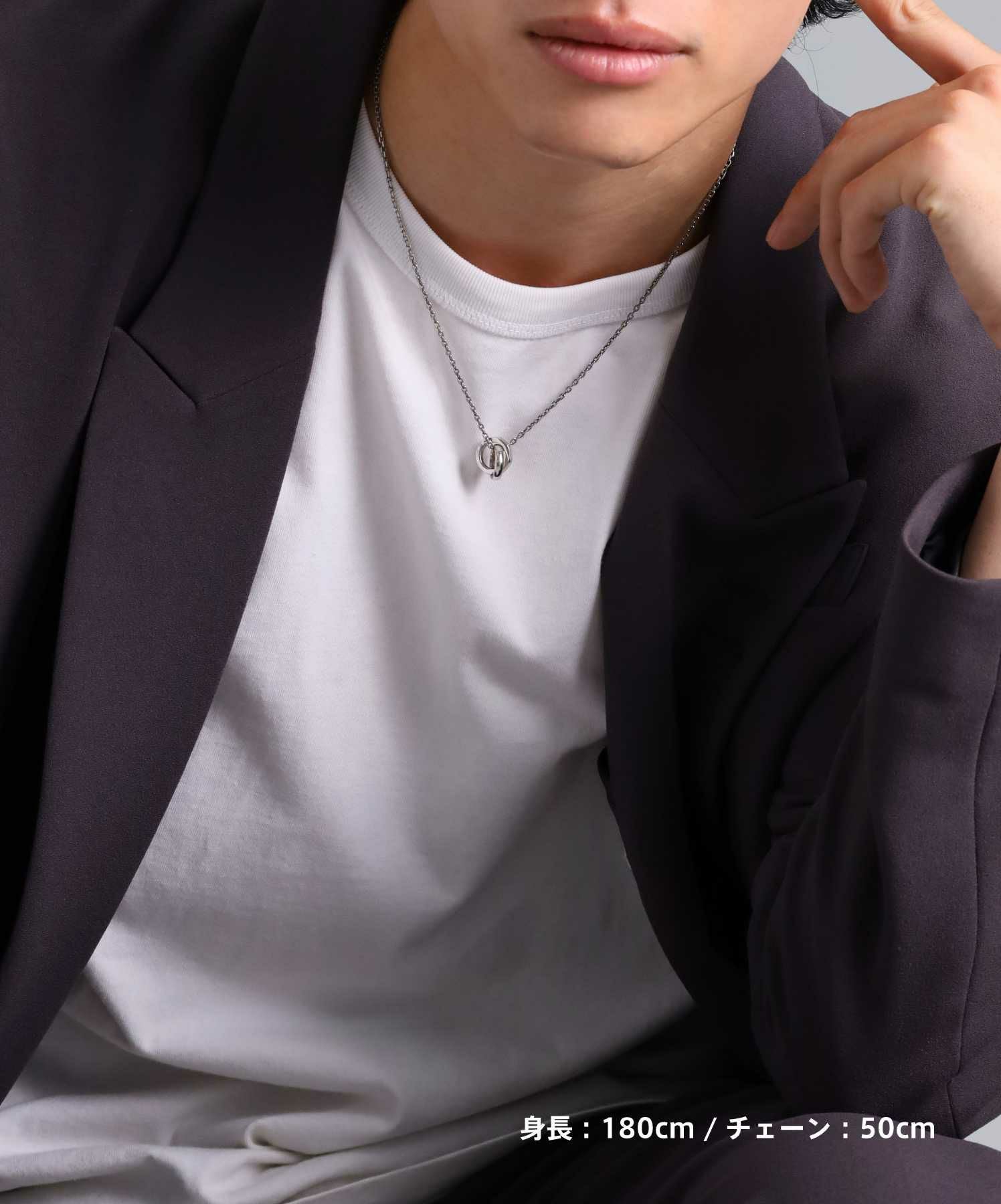 クランネックレス/シルバー925（シルバー・ブラック）
