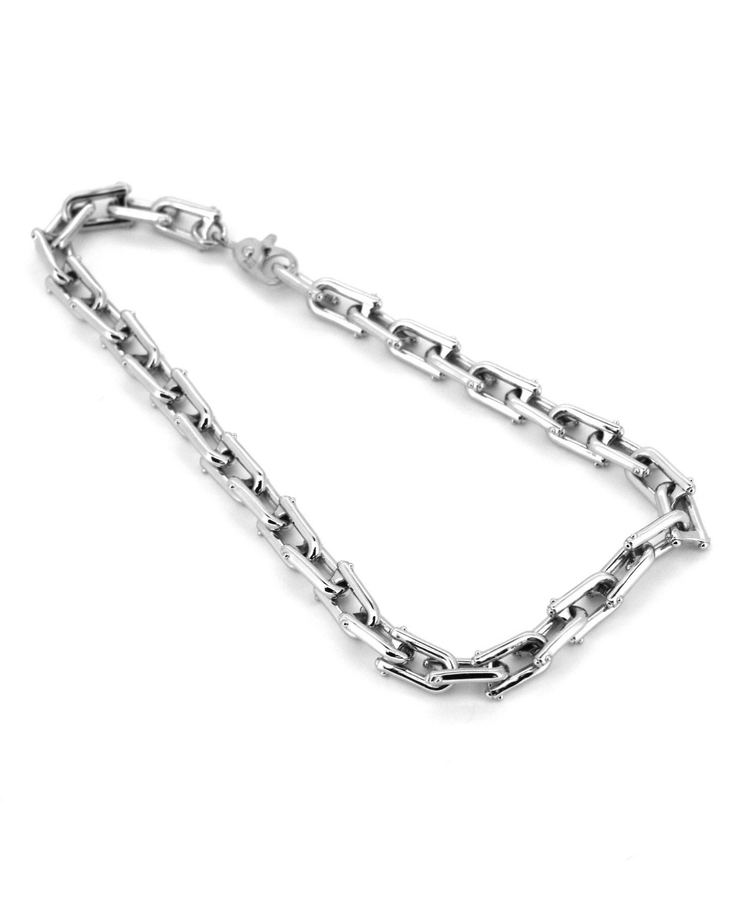 925シルバー フラワー型リンクブレスレット