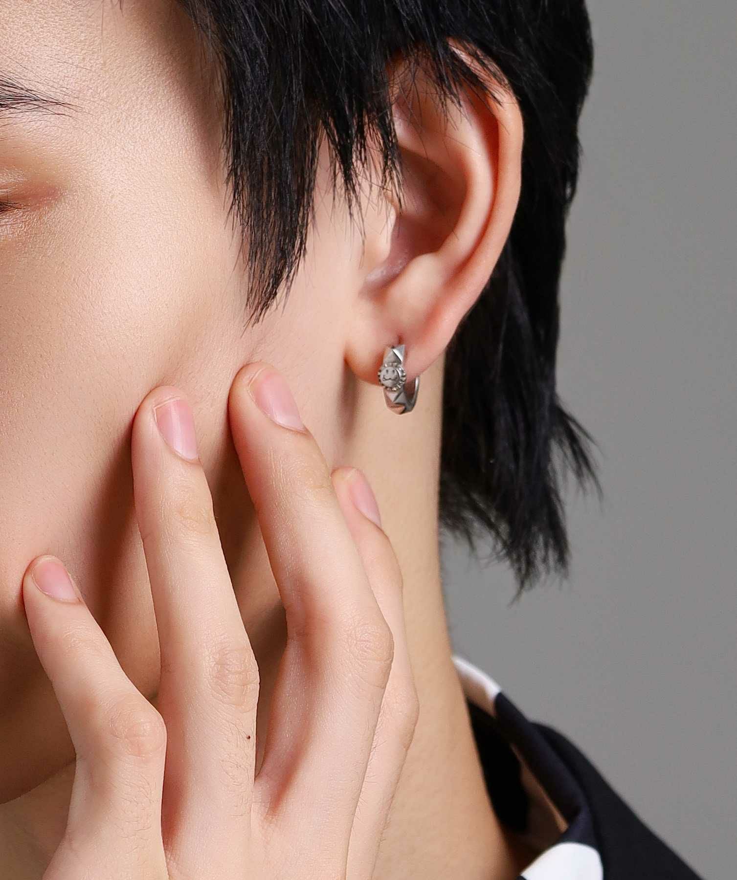 クロッシングピアス/スタッズフープ/シルバー925