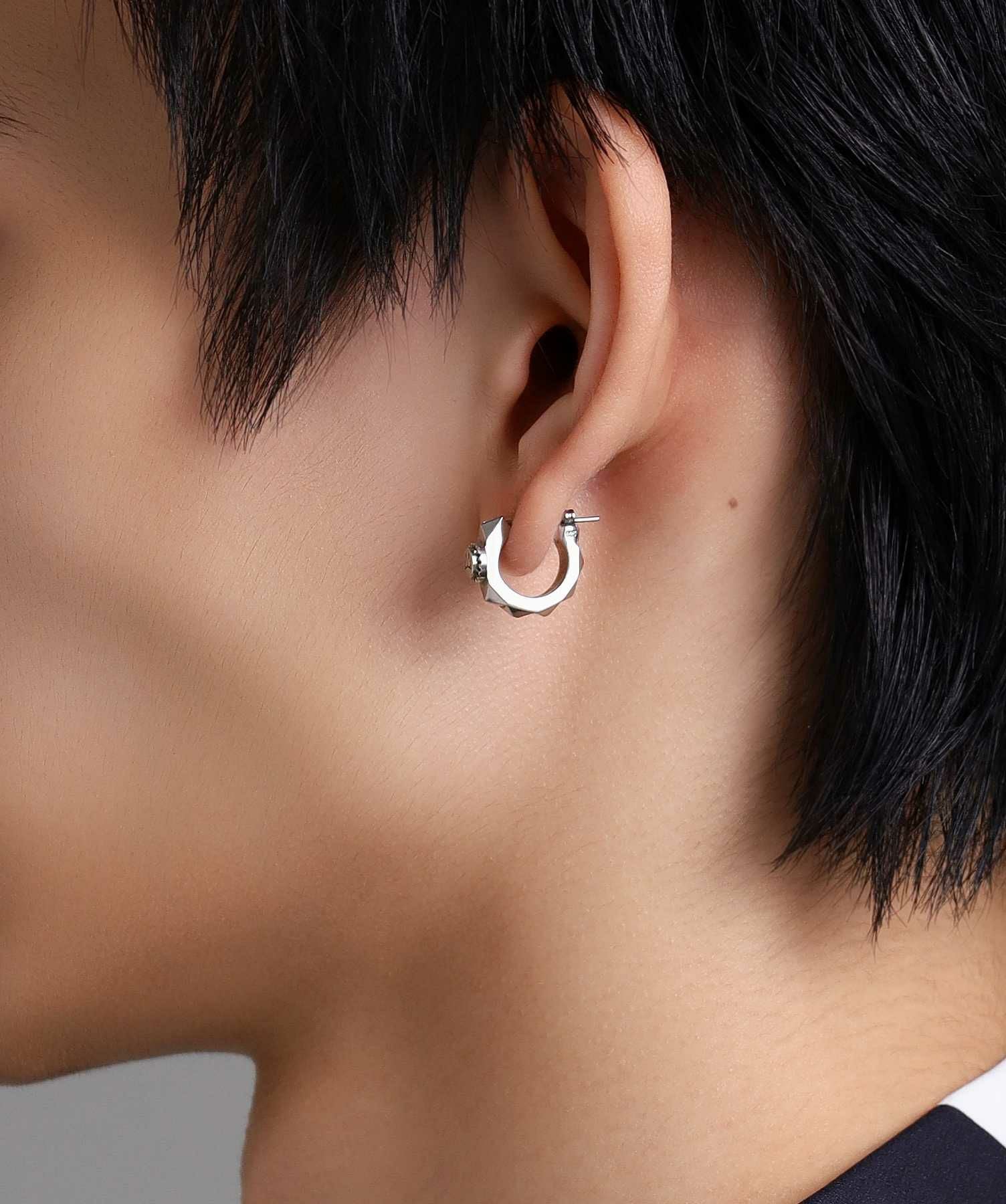 クロッシングピアス/スタッズフープ/シルバー925