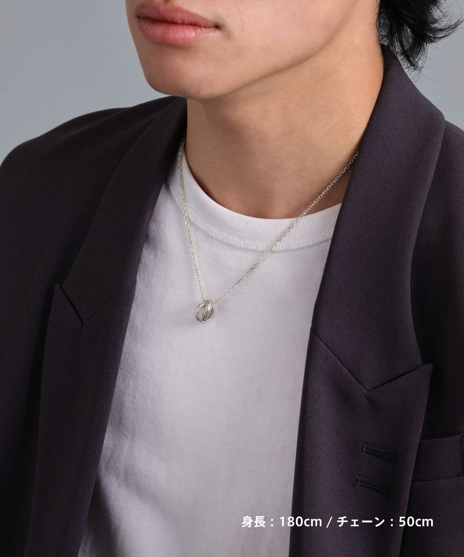 エレガンスヘリテイジダブルリングネックレス/シルバー925