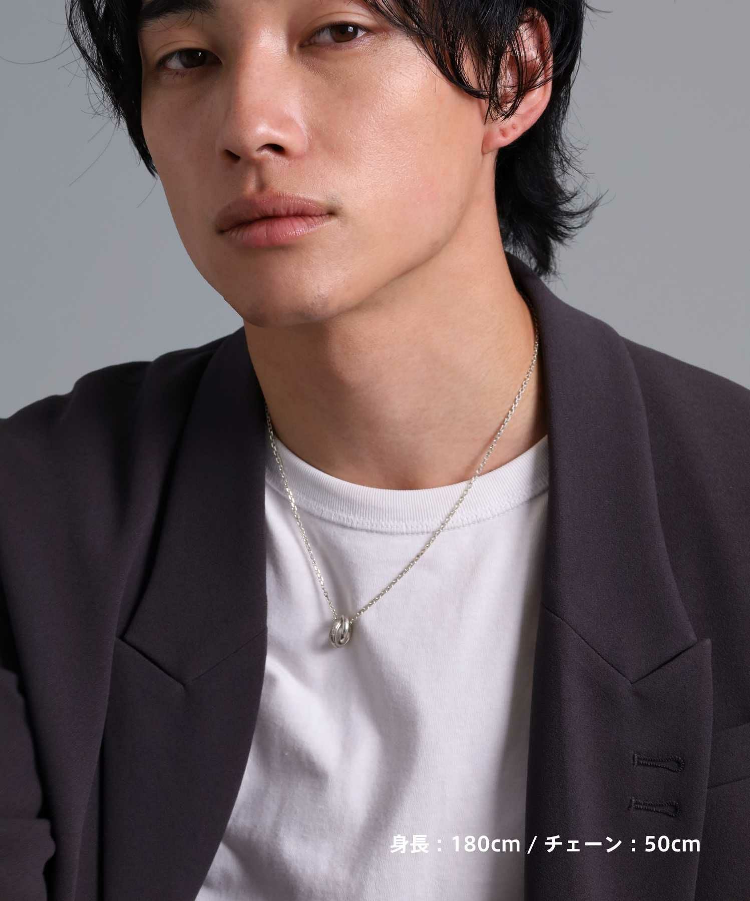 エレガンスヘリテイジダブルリングネックレス/シルバー925