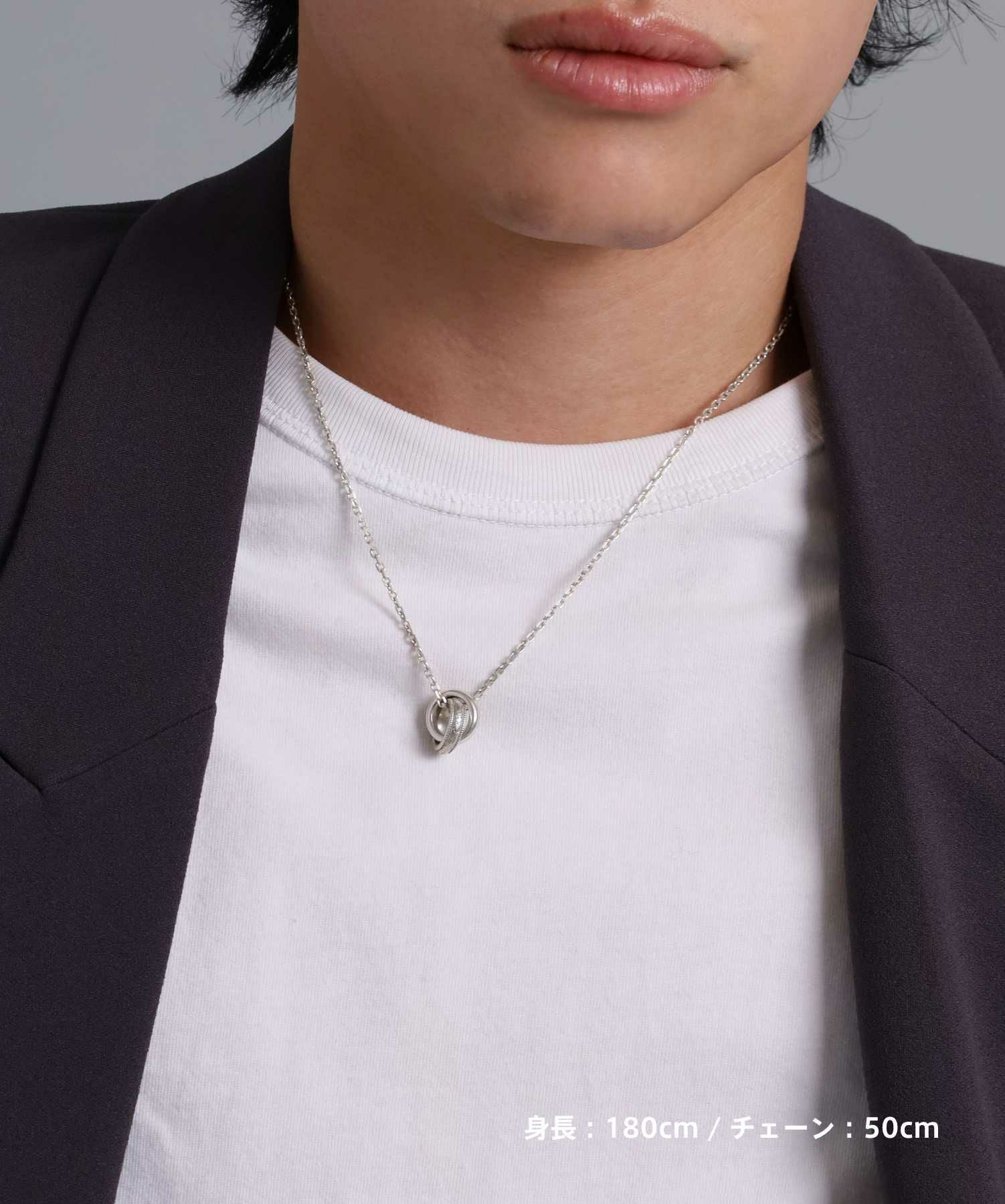 エレガンスヘリテイジダブルリングネックレス/シルバー925