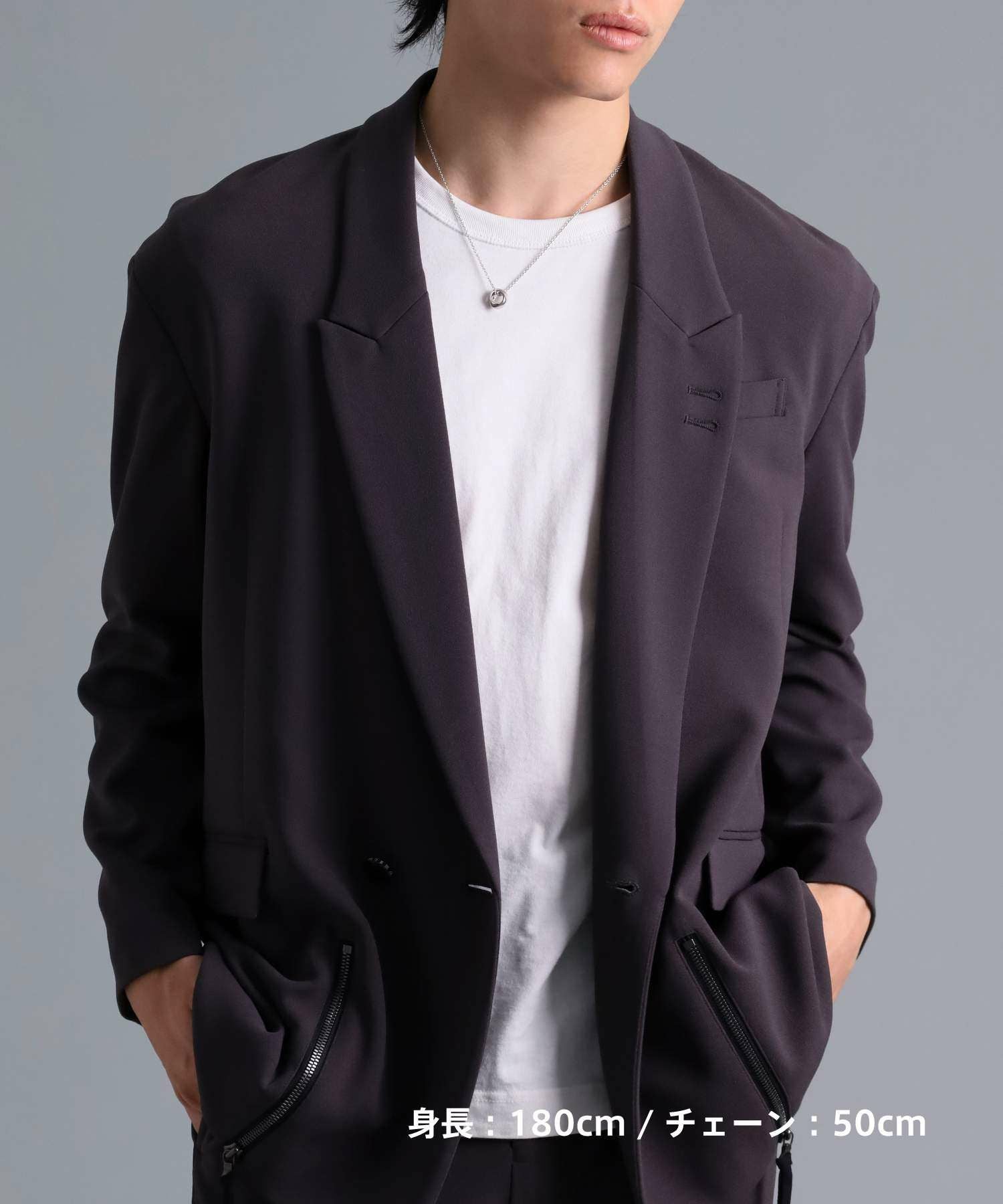 ジ・エッジダブルリングペアネックレス/シルバー/シルバー925