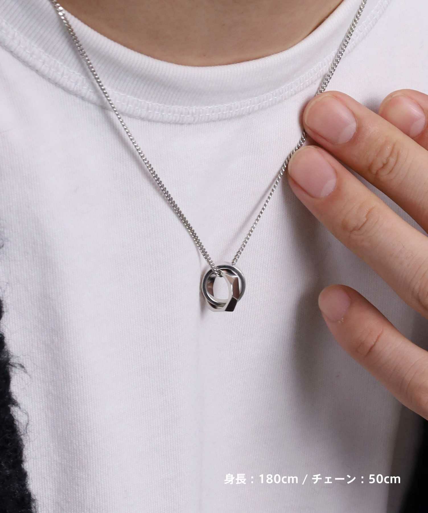 フラグメントダブルリングネックレス/シルバー925