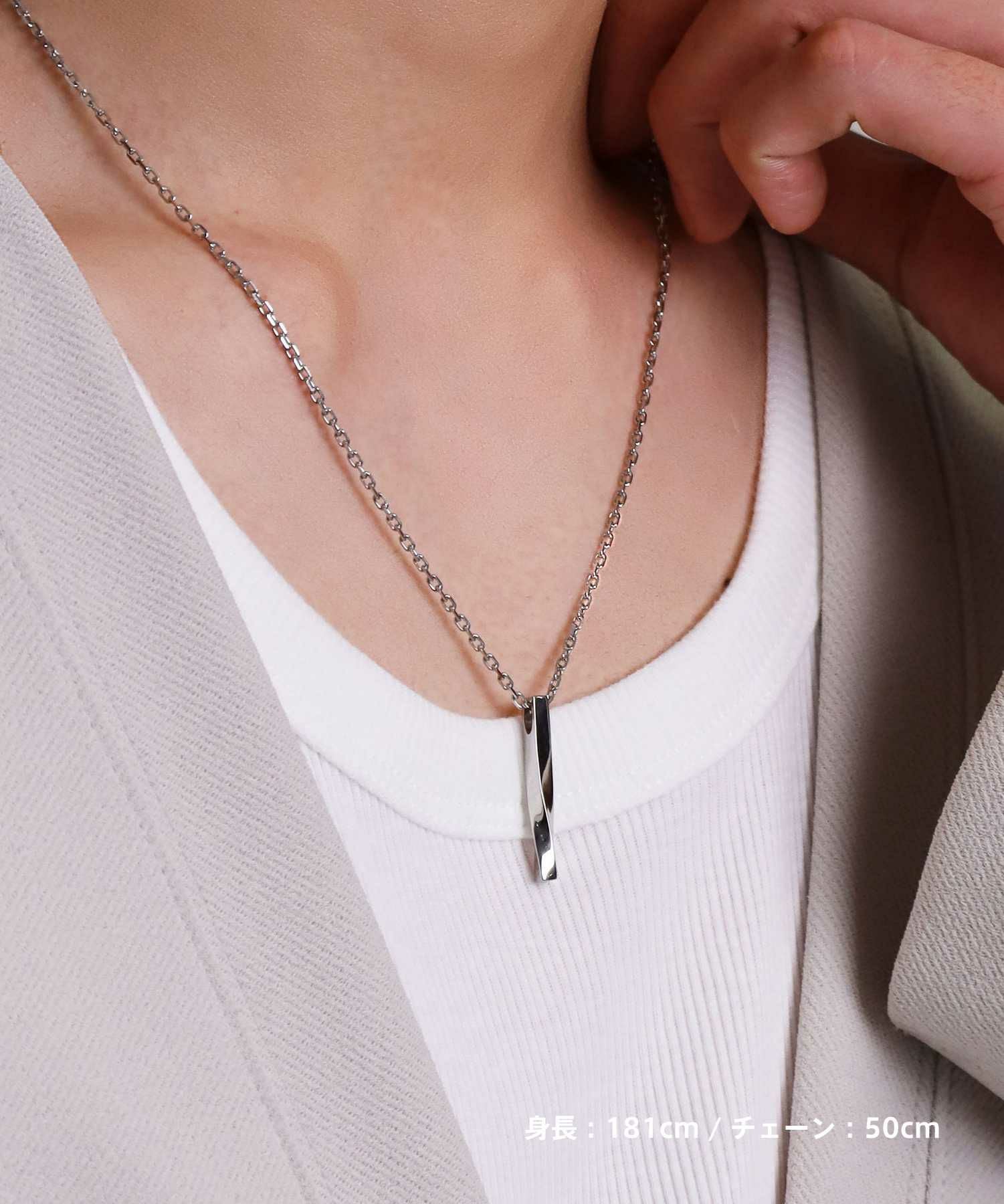 限定展開】“LH-1”ツイストロッドネックレス/サージカルステンレス