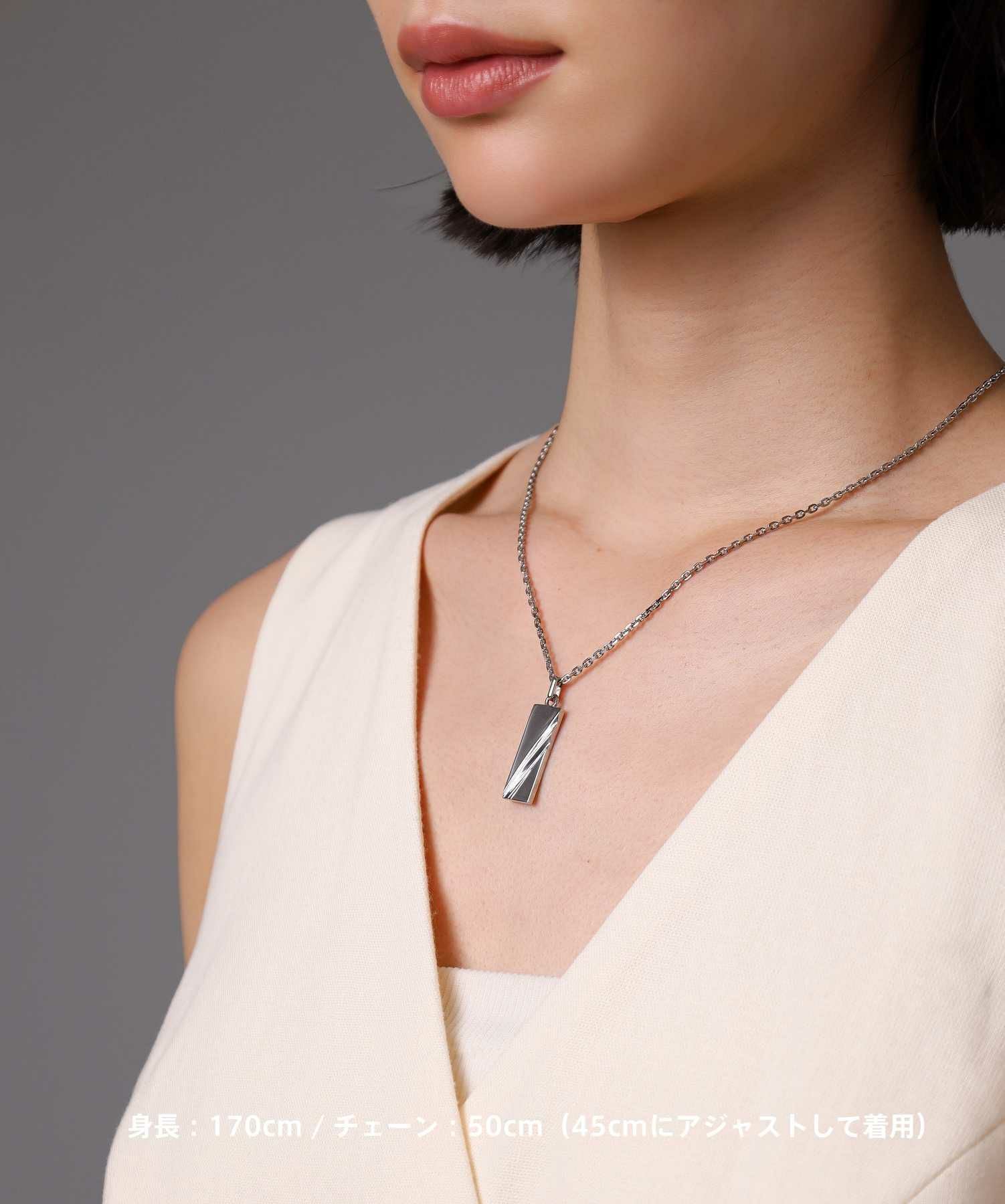 限定展開】“LH-1”スラッシュラインネックレス/サージカルステンレス