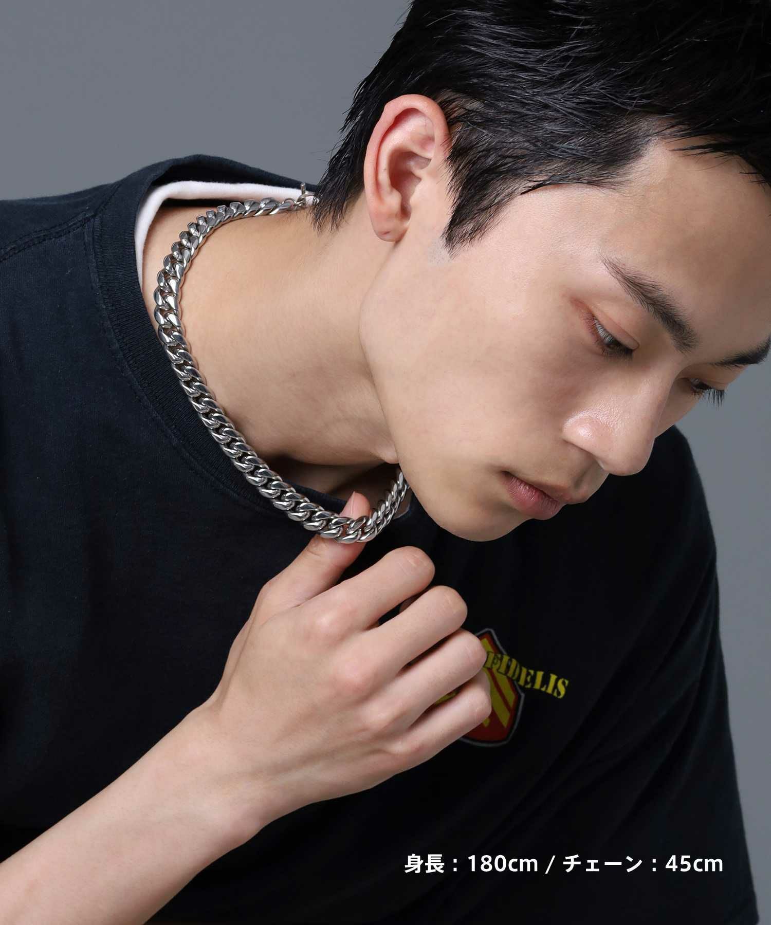 【WEB限定】ワイドチェーンネックレス/12mm幅キヘイ/サージカルステンレス