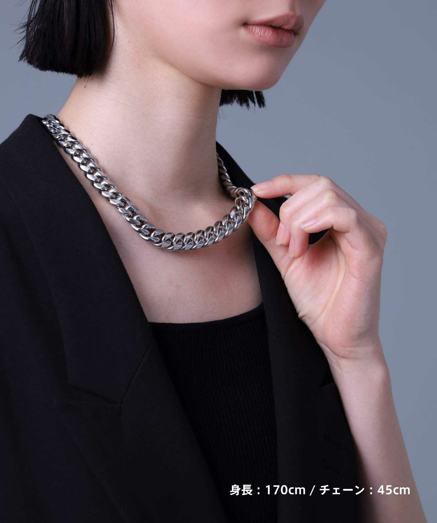 限定展開】ワイドチェーンネックレス/12mm幅キヘイ/サージカル