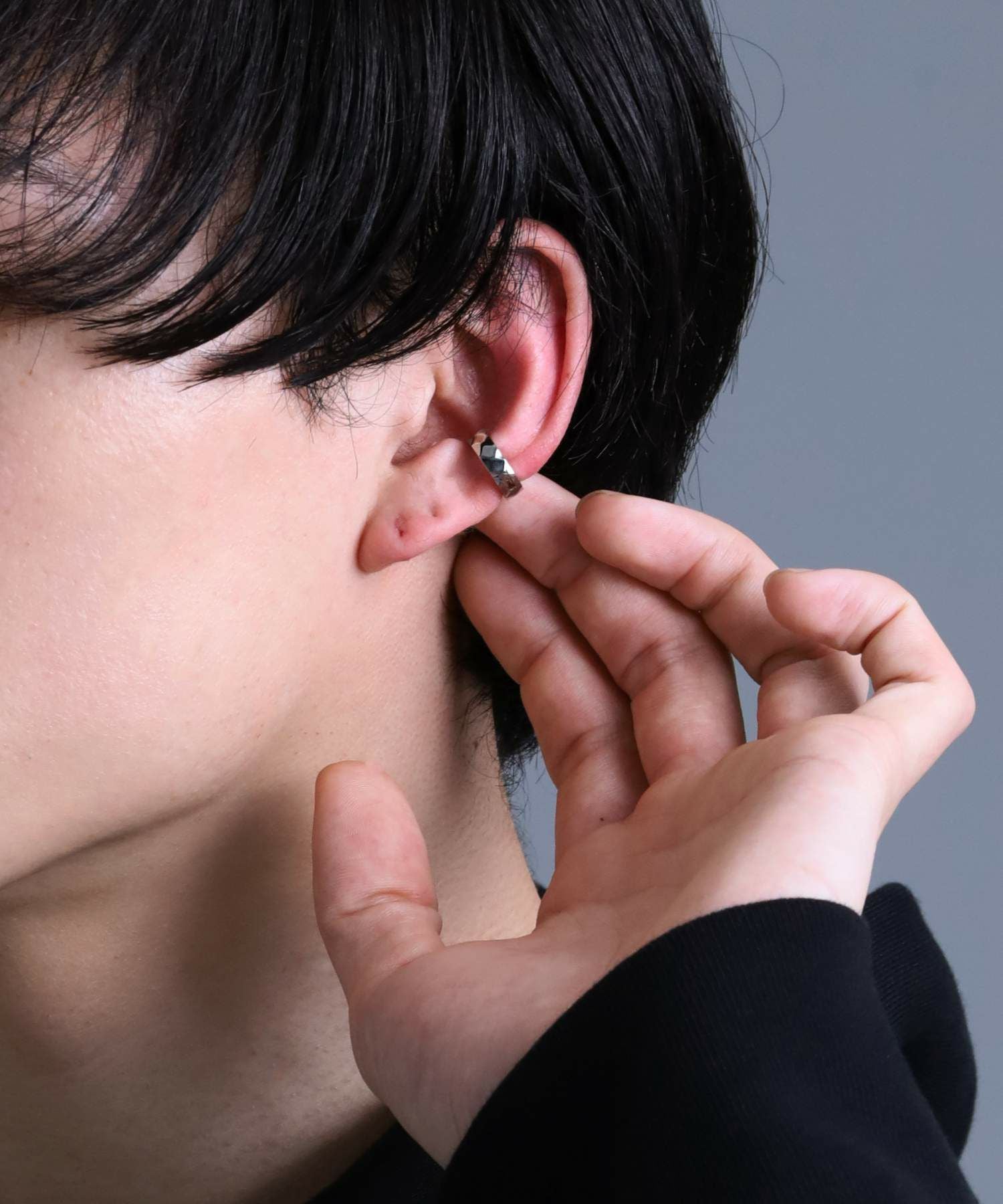 【限定展開】カッティングイヤーカフ/シルバー/サージカルステンレス316L（金属アレルギー対応）