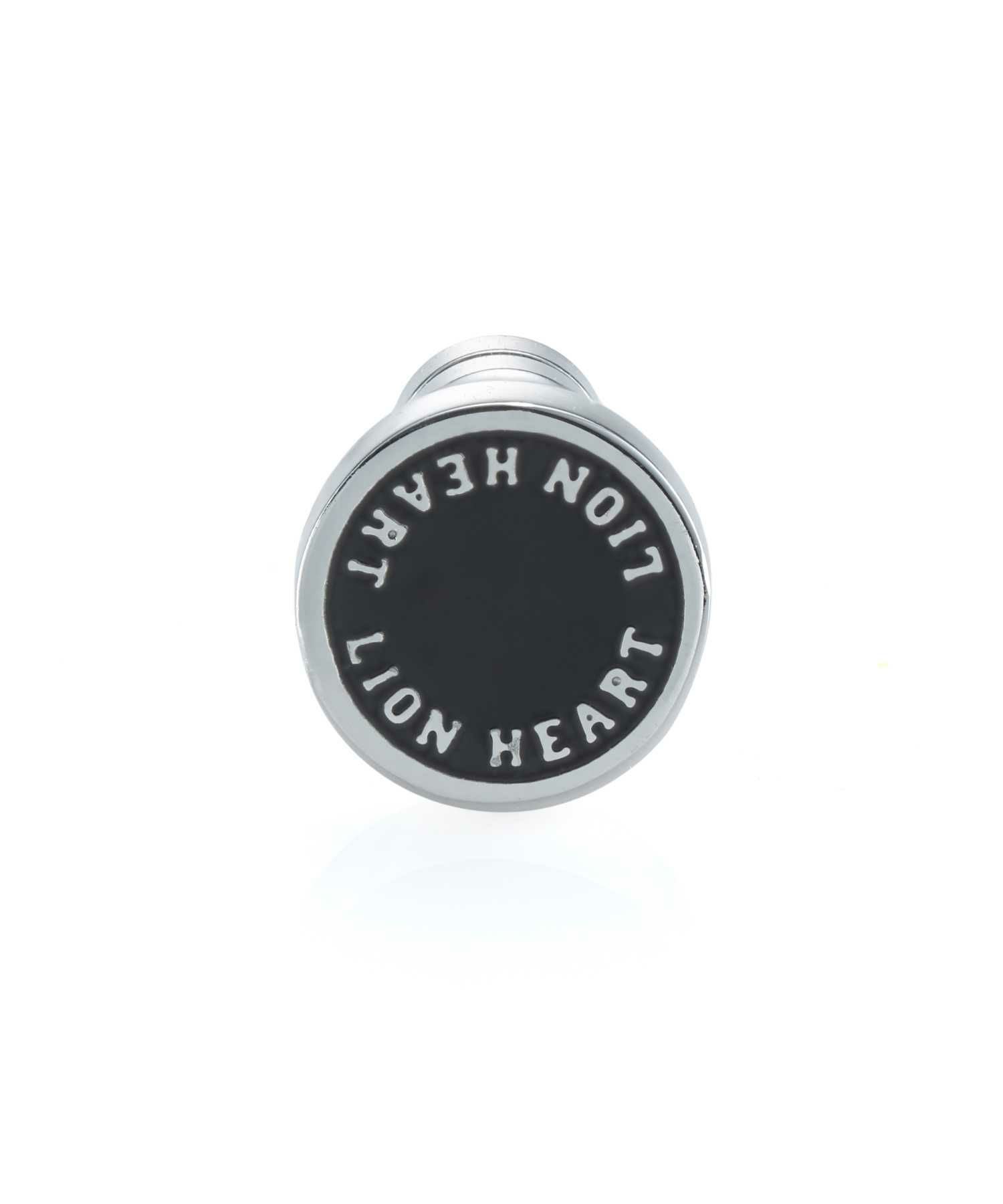 【WEB限定】サークルコインスタッズピアス/シルバー×ブラック/サージカルステンレス316L（金属アレルギー対応）