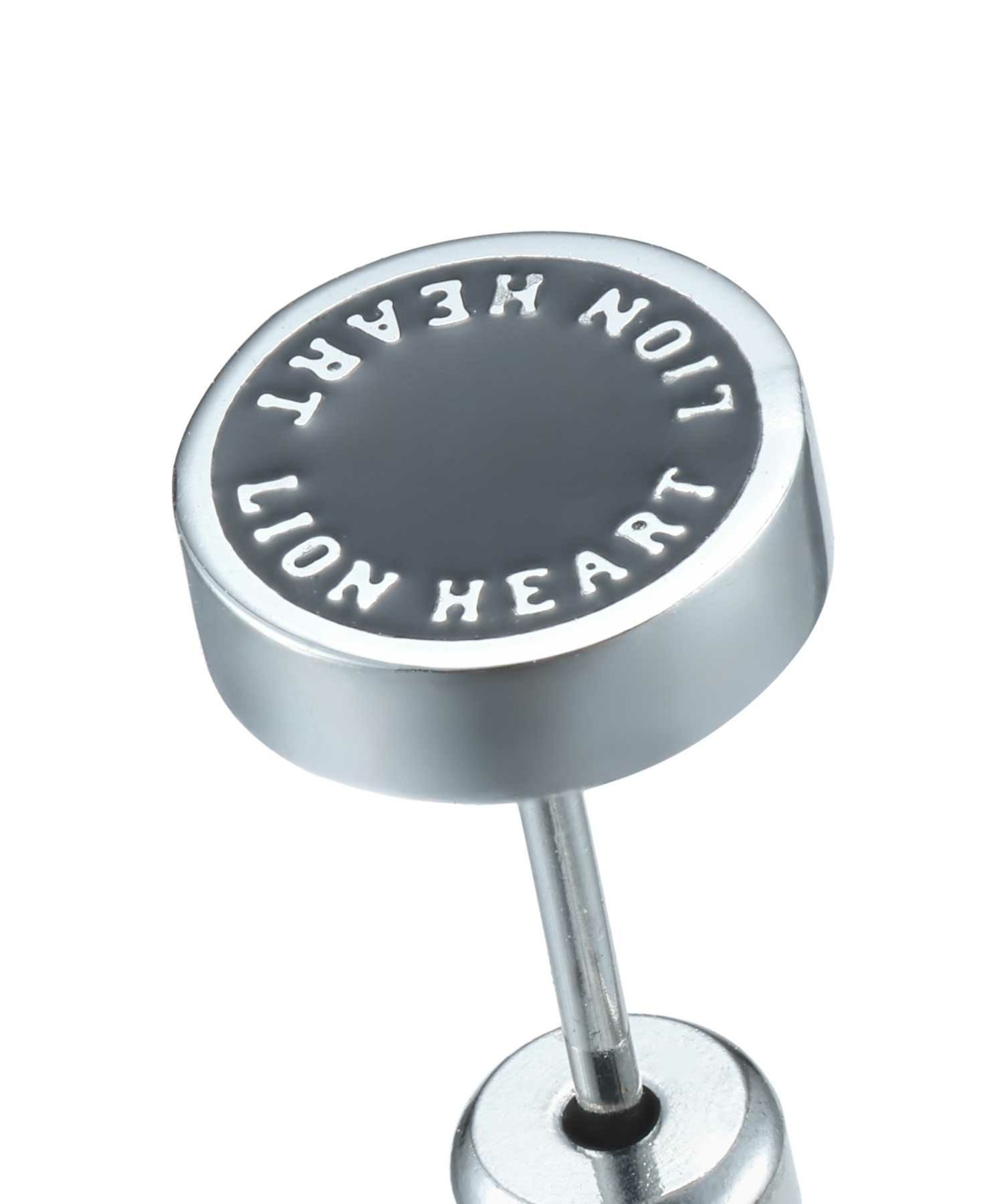 【WEB限定】サークルコインスタッズピアス/シルバー×ブラック/サージカルステンレス316L（金属アレルギー対応）