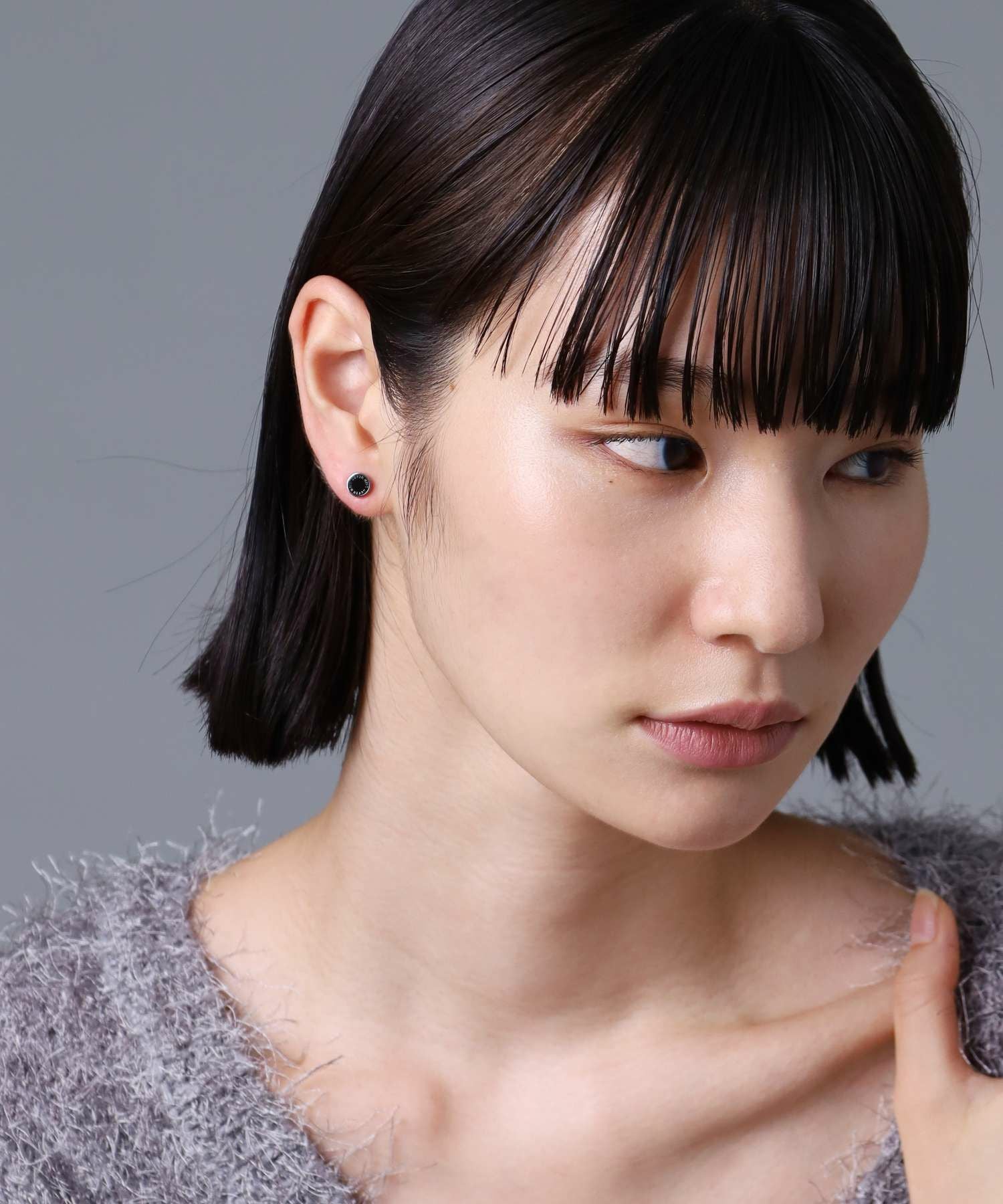 限定展開】“LH-1”サークルコインスタッズピアス（シルバー×ブラック