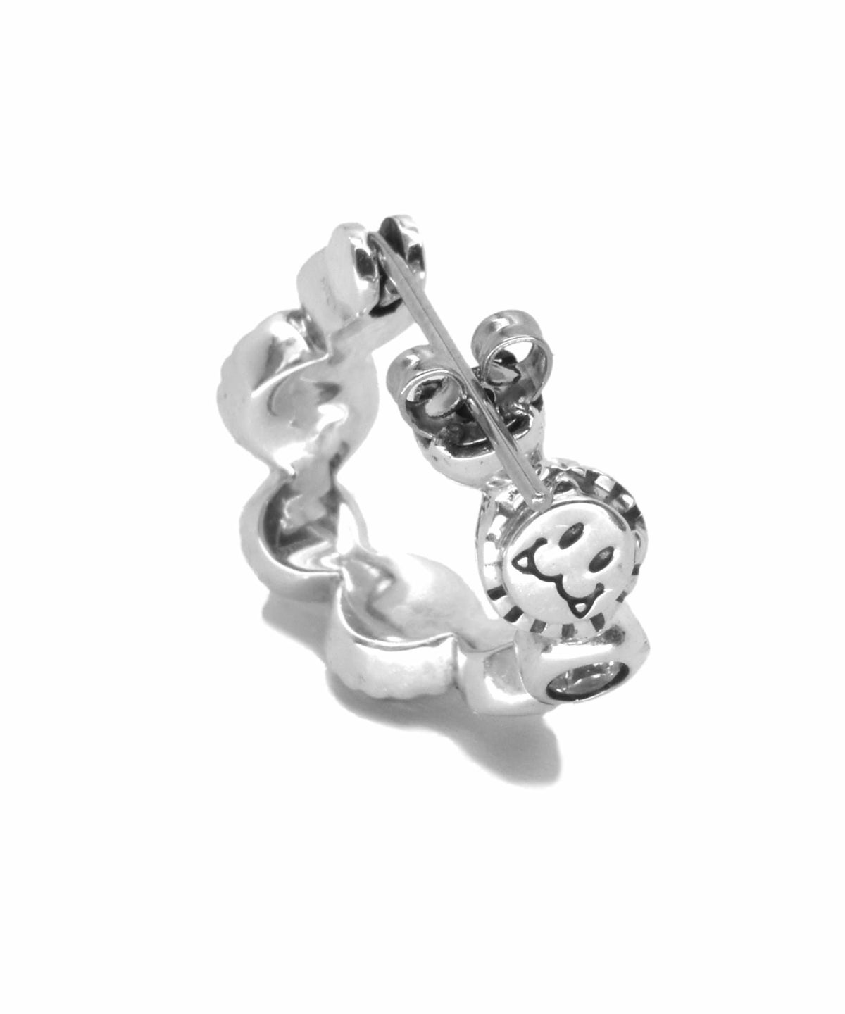 シャープフープピアス/クリアジルコニア/左耳用/シルバー925