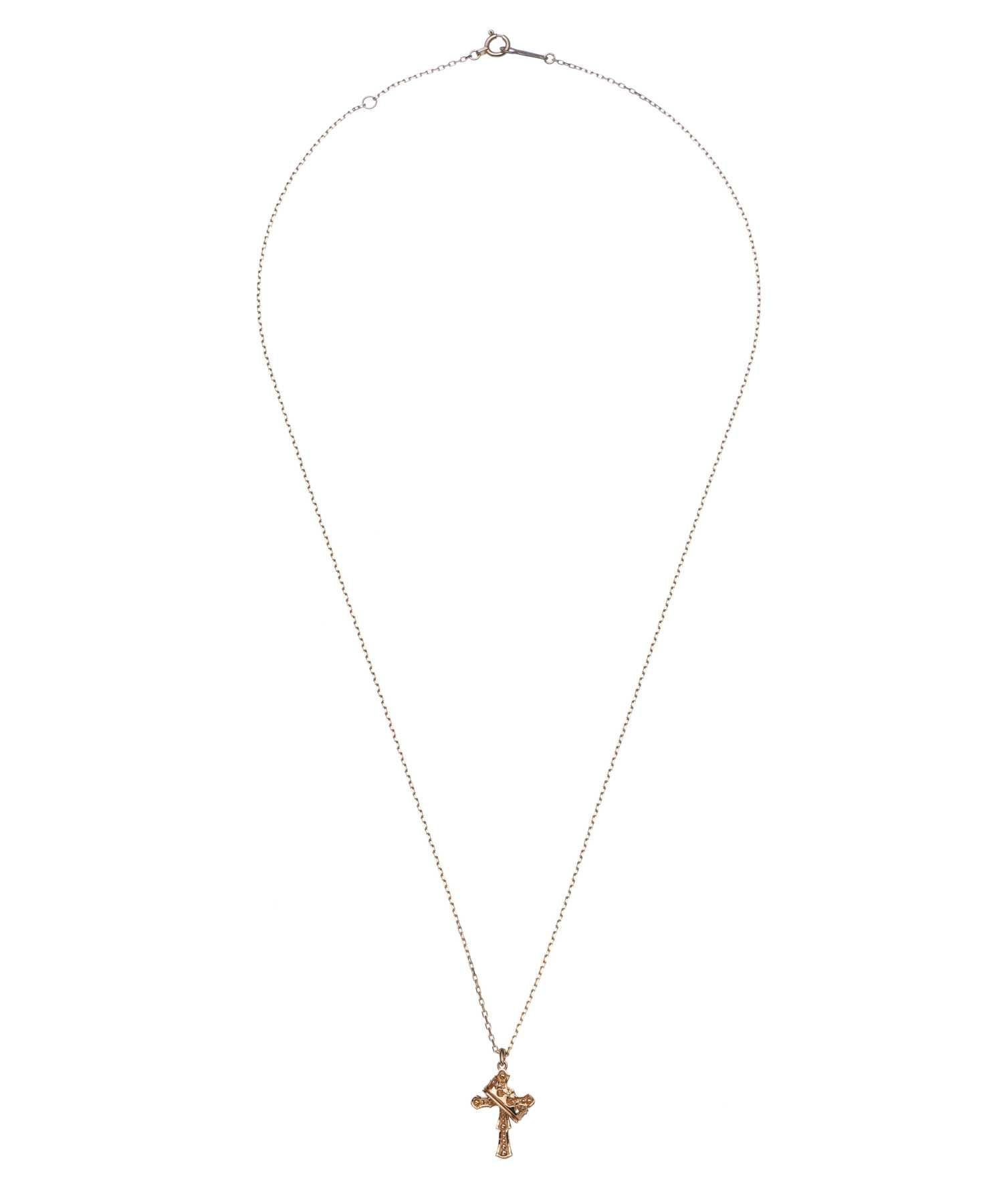 クロス＆クラウンプチネックレス/K10ゴールド