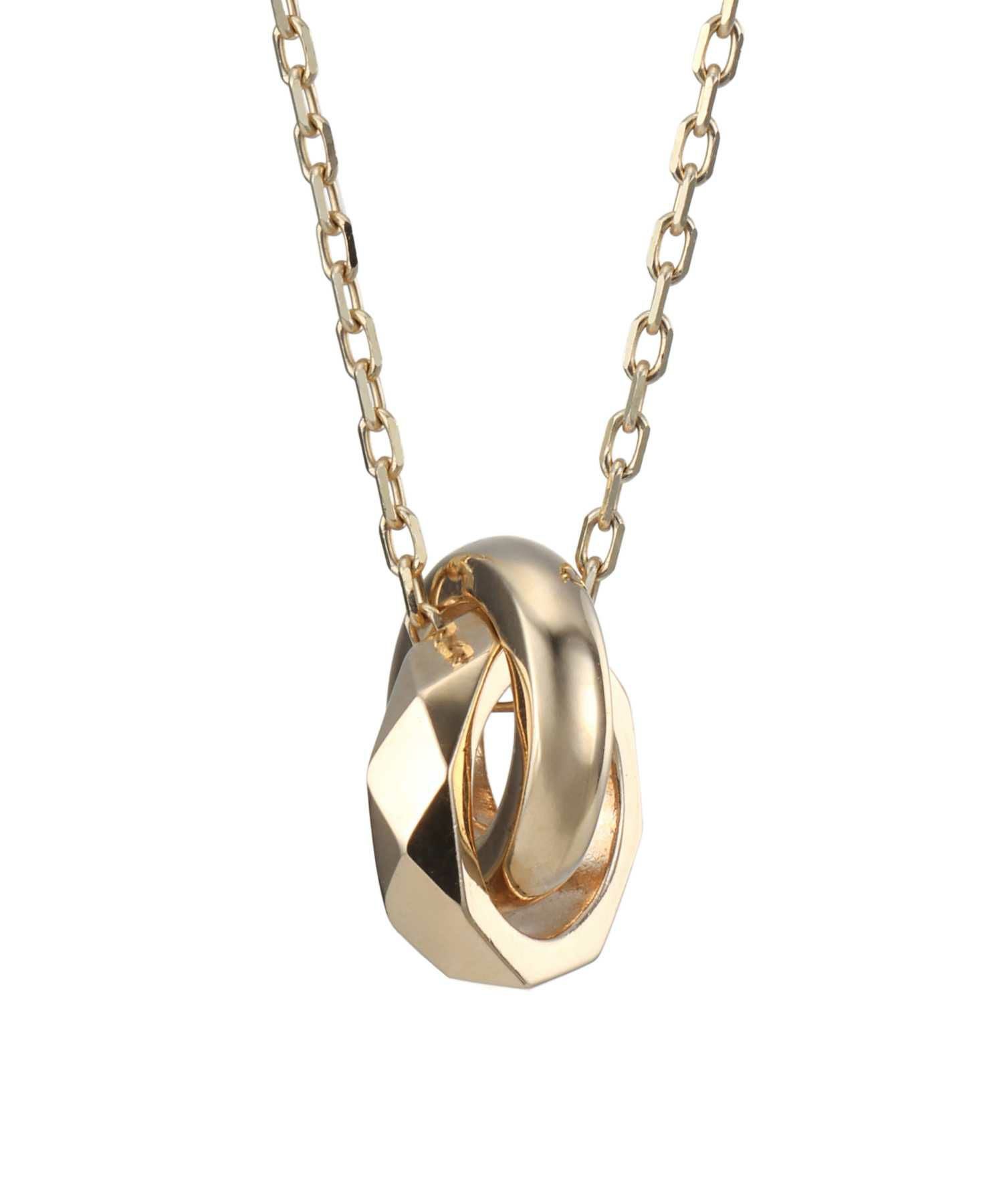 カッティングダブルリングプチネックレス/K10ゴールド | LION HEART