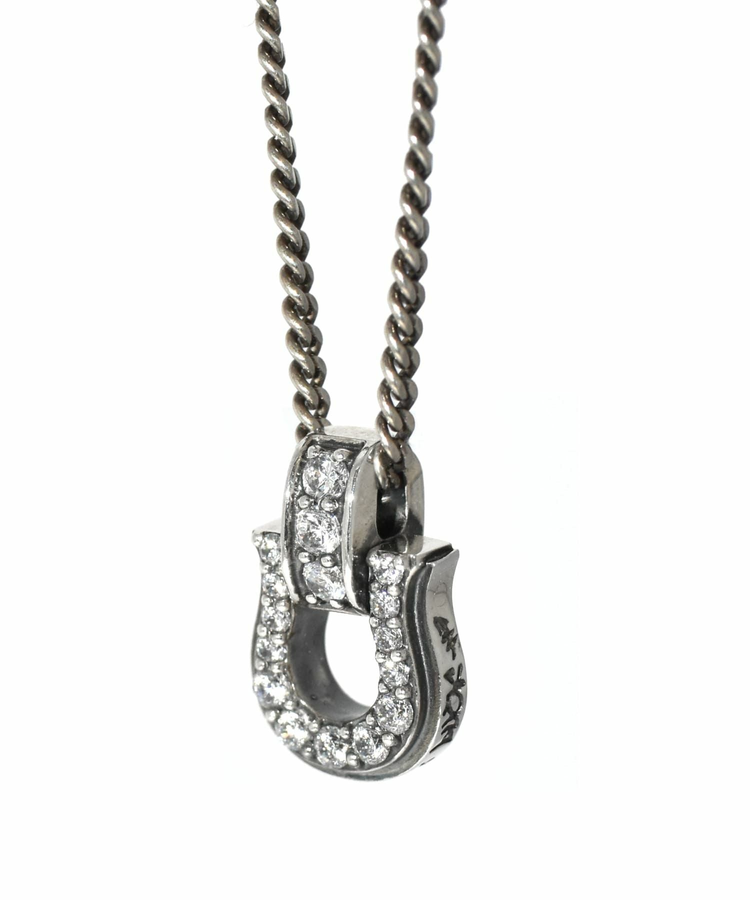 LUCK”ロイヤルホースシューネックレス/シルバー×クリア/シルバー925