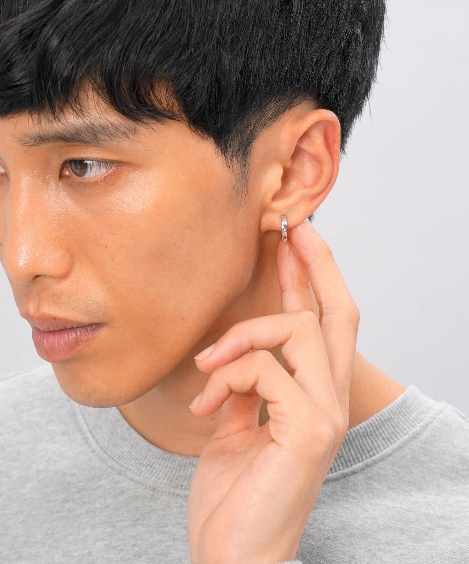 for Gift”クロッシングピアス（ELプレーンフープ/S SIZE）/シルバー925