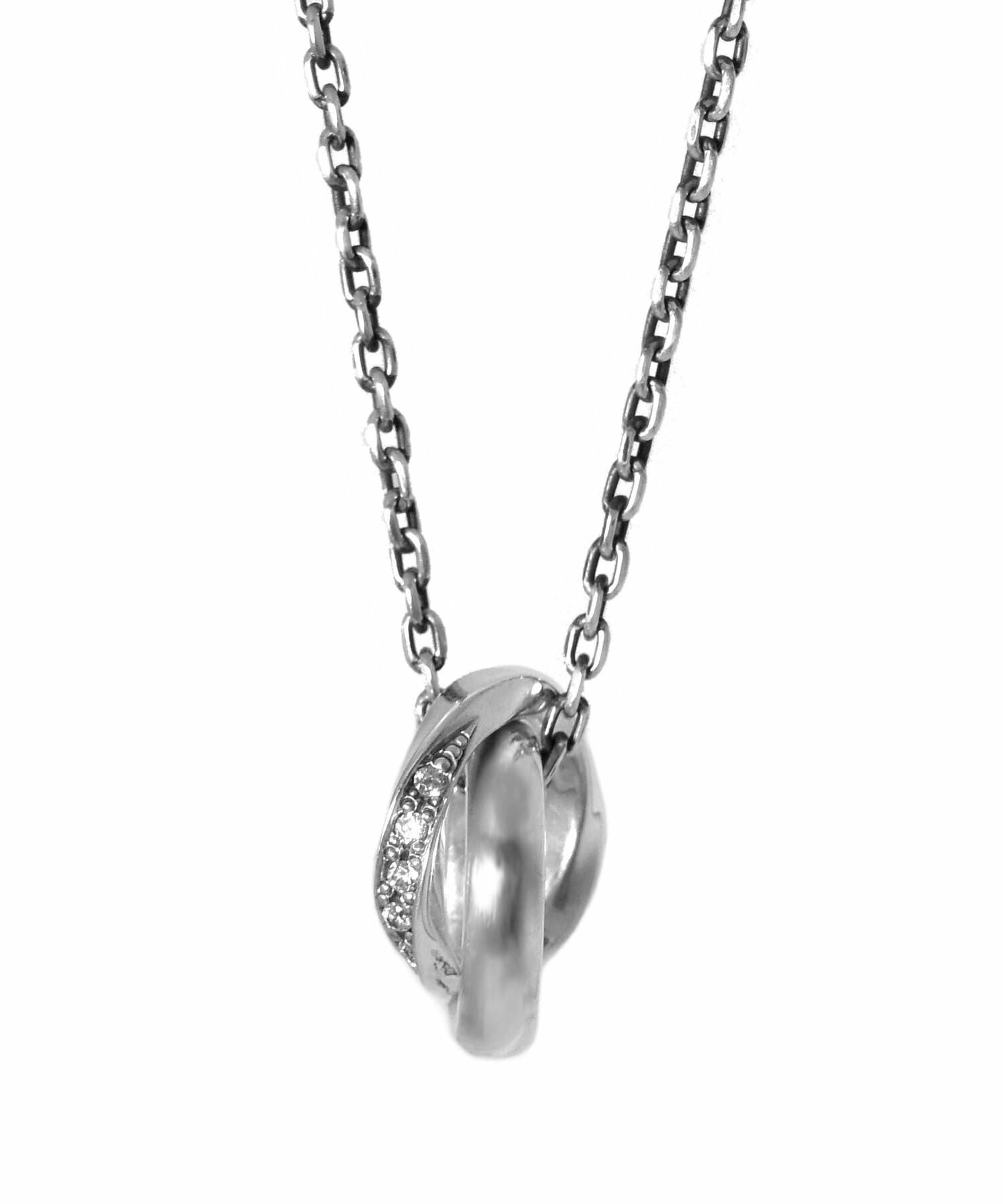 ロイヤルツイストダブルリングネックレス/シルバー925