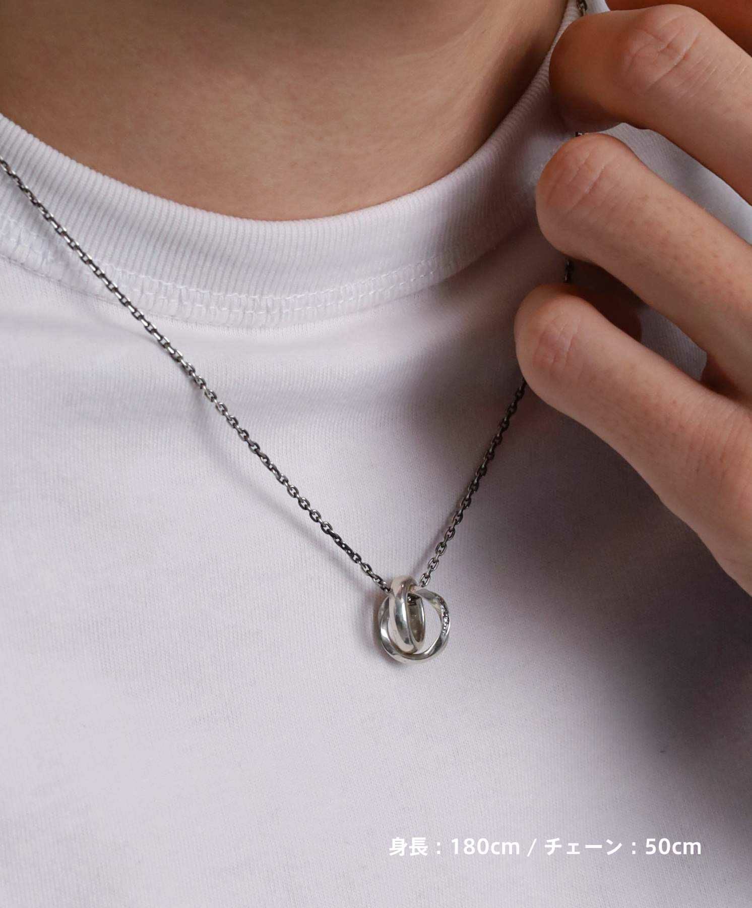 ラージウェーブダブルリングネックレス/シルバー/シルバー925 | LION