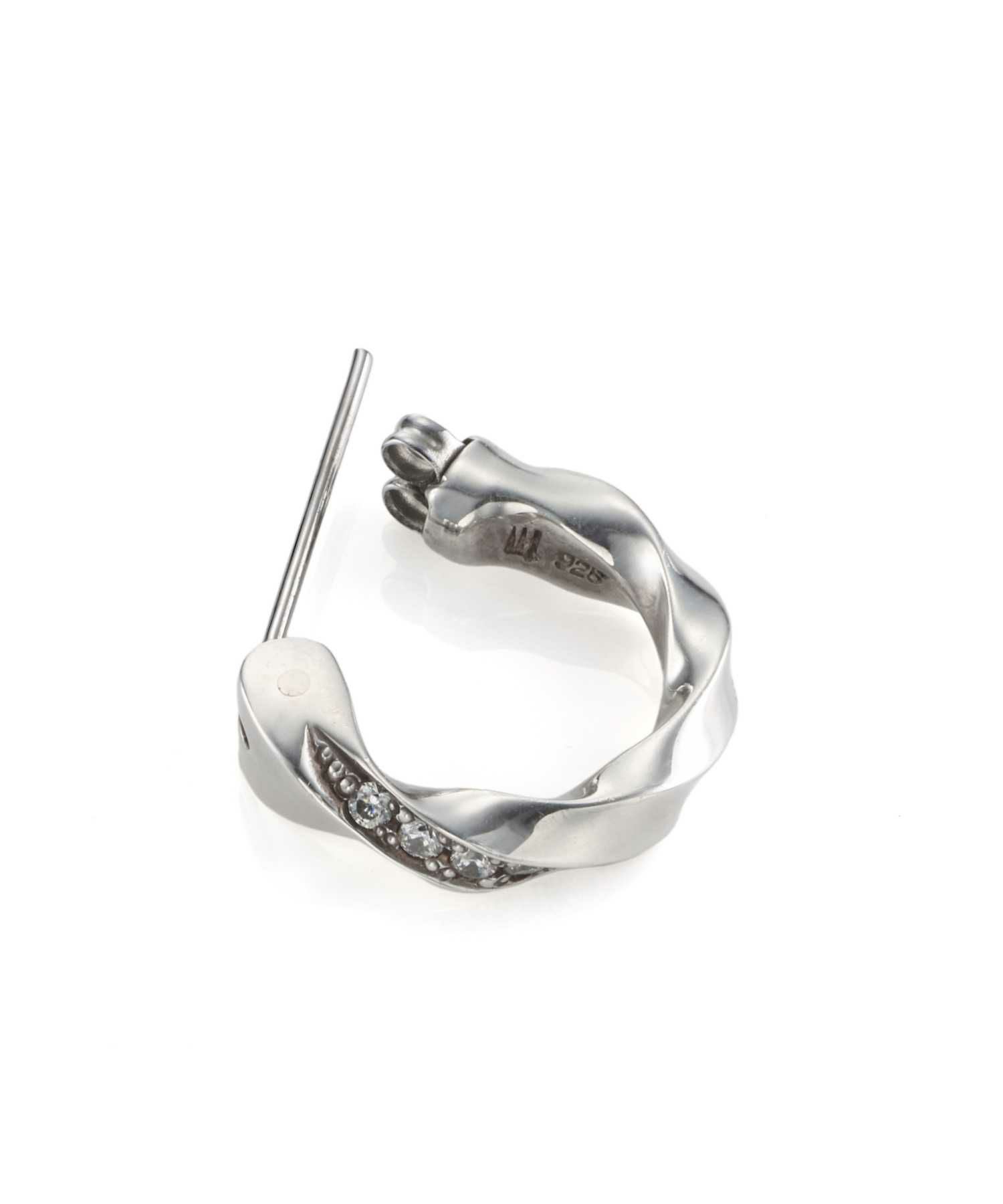 クロッシングピアス/ツイストCZ/シルバー925