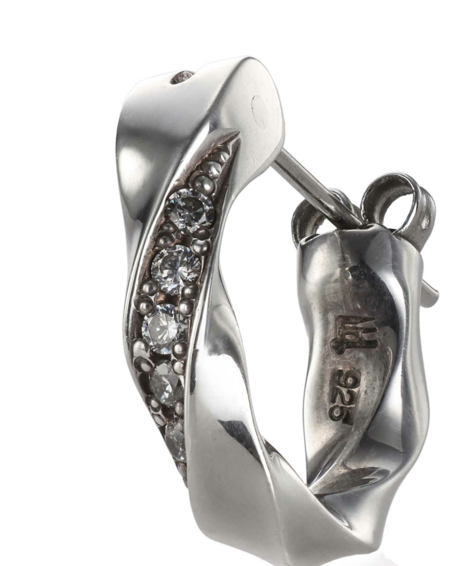 クロッシングピアス/ツイストCZ/シルバー925