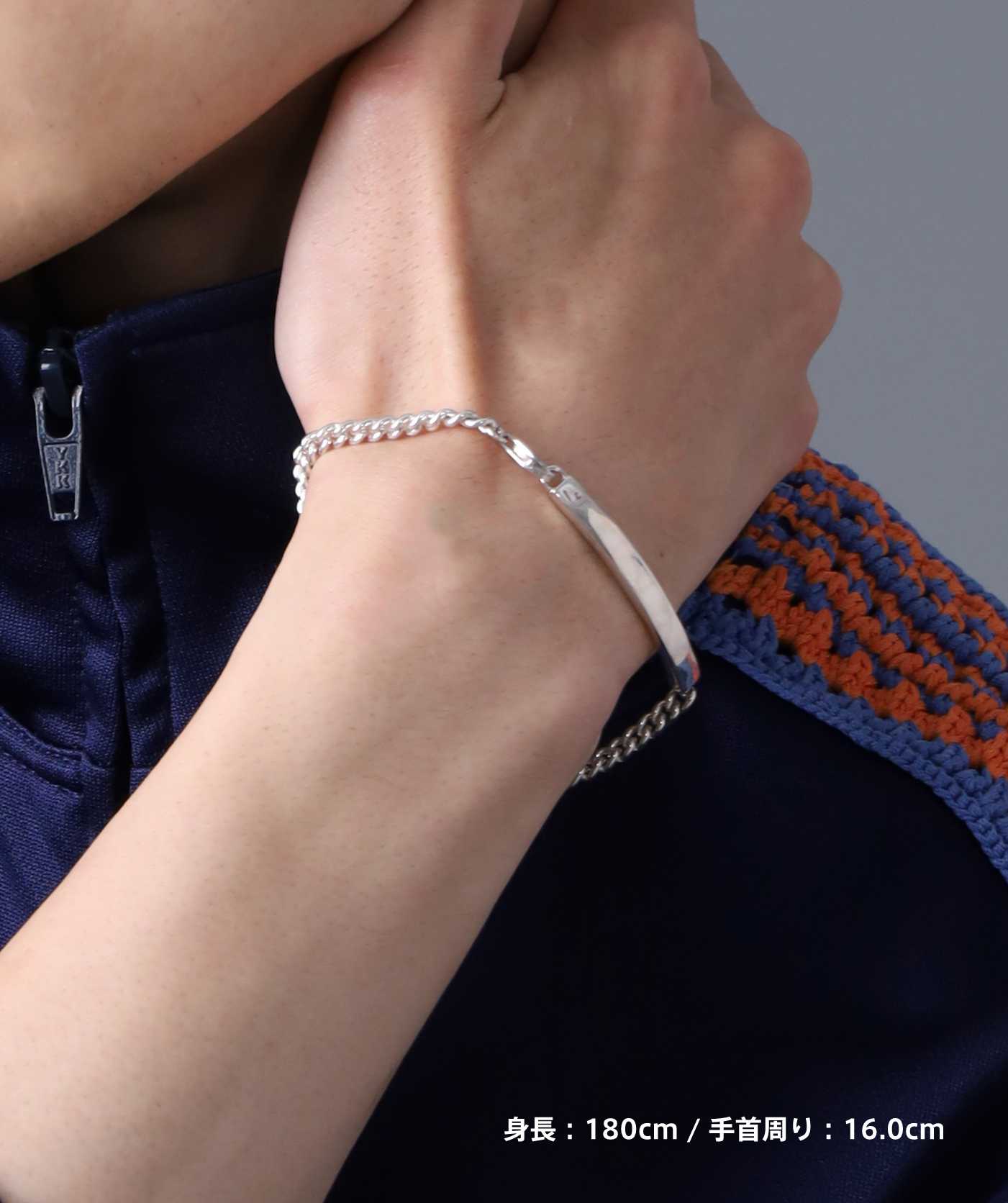 シルバー　925 ブレスレット　IDプレート　シンプル　メンズ　レディース　silver