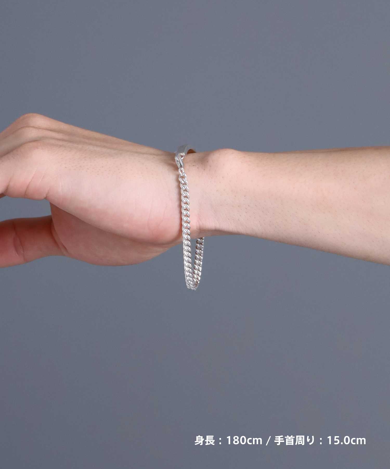 シルバー　925 ブレスレット　IDプレート　シンプル　メンズ　レディース　silver