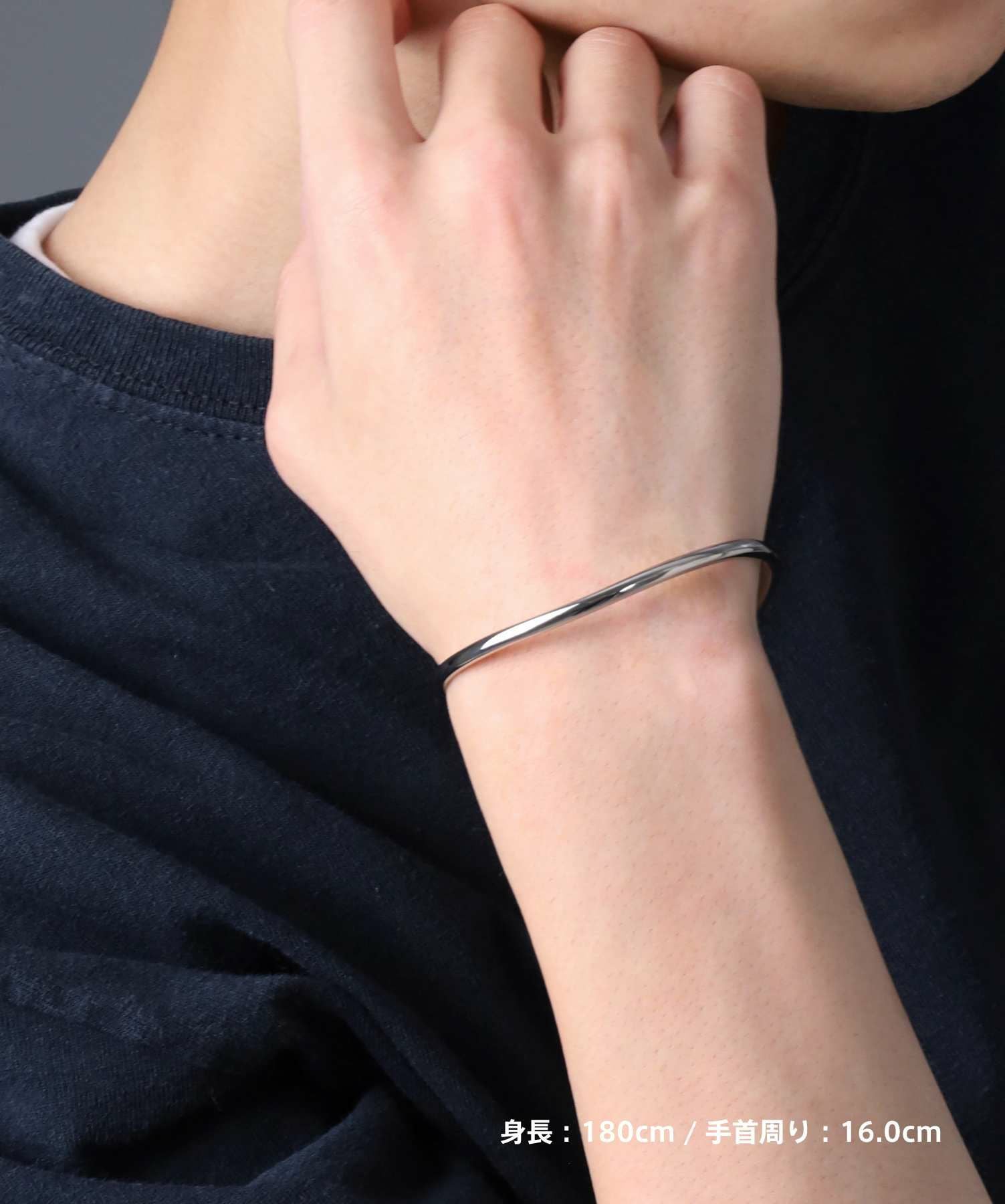 限定展開】“LH-1”ウェーブバングル/サージカルステンレス（金属