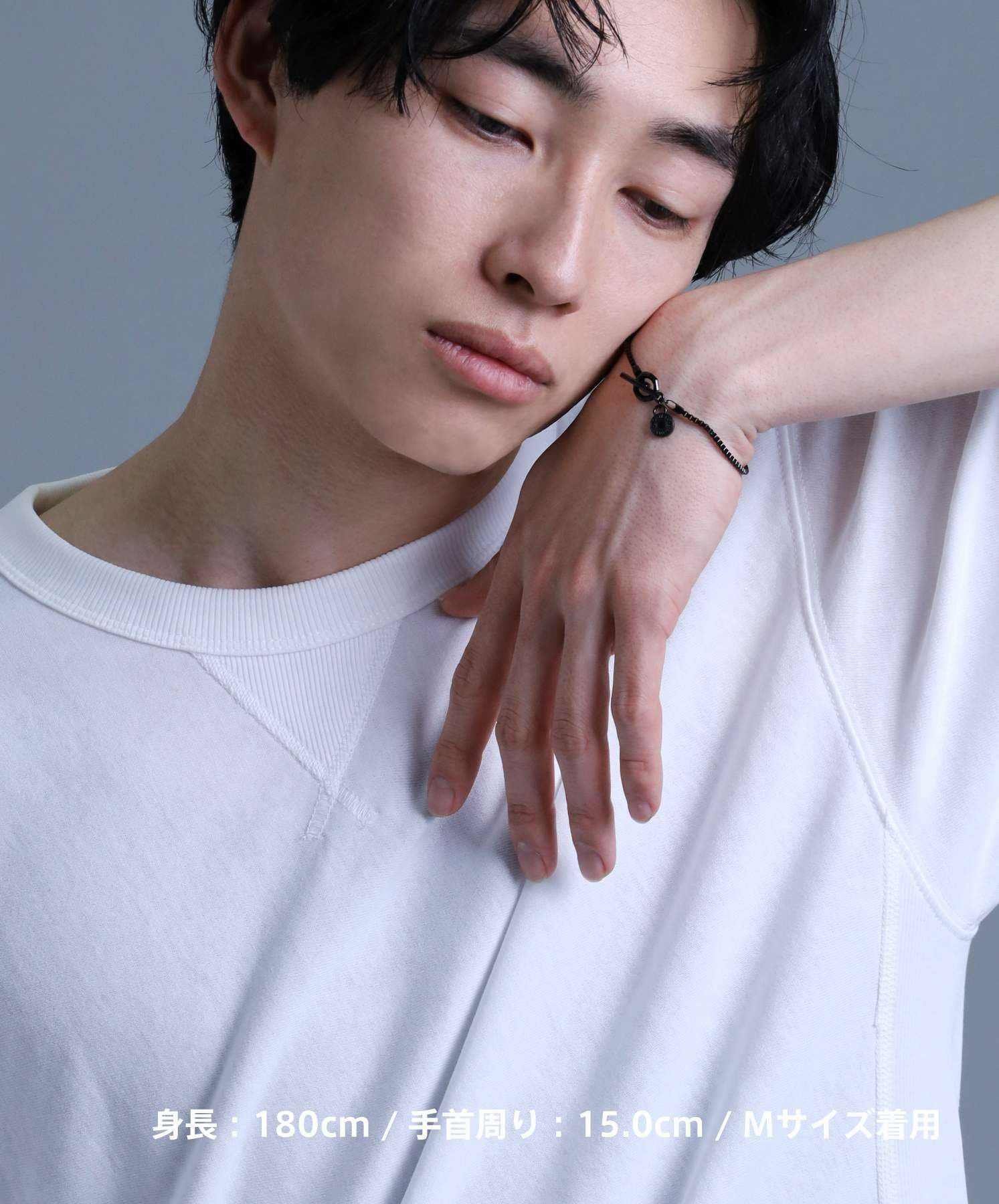 【WEB限定】スキニーチェーンブレスレット/ベネチアン/ブラック/サージカルステンレス