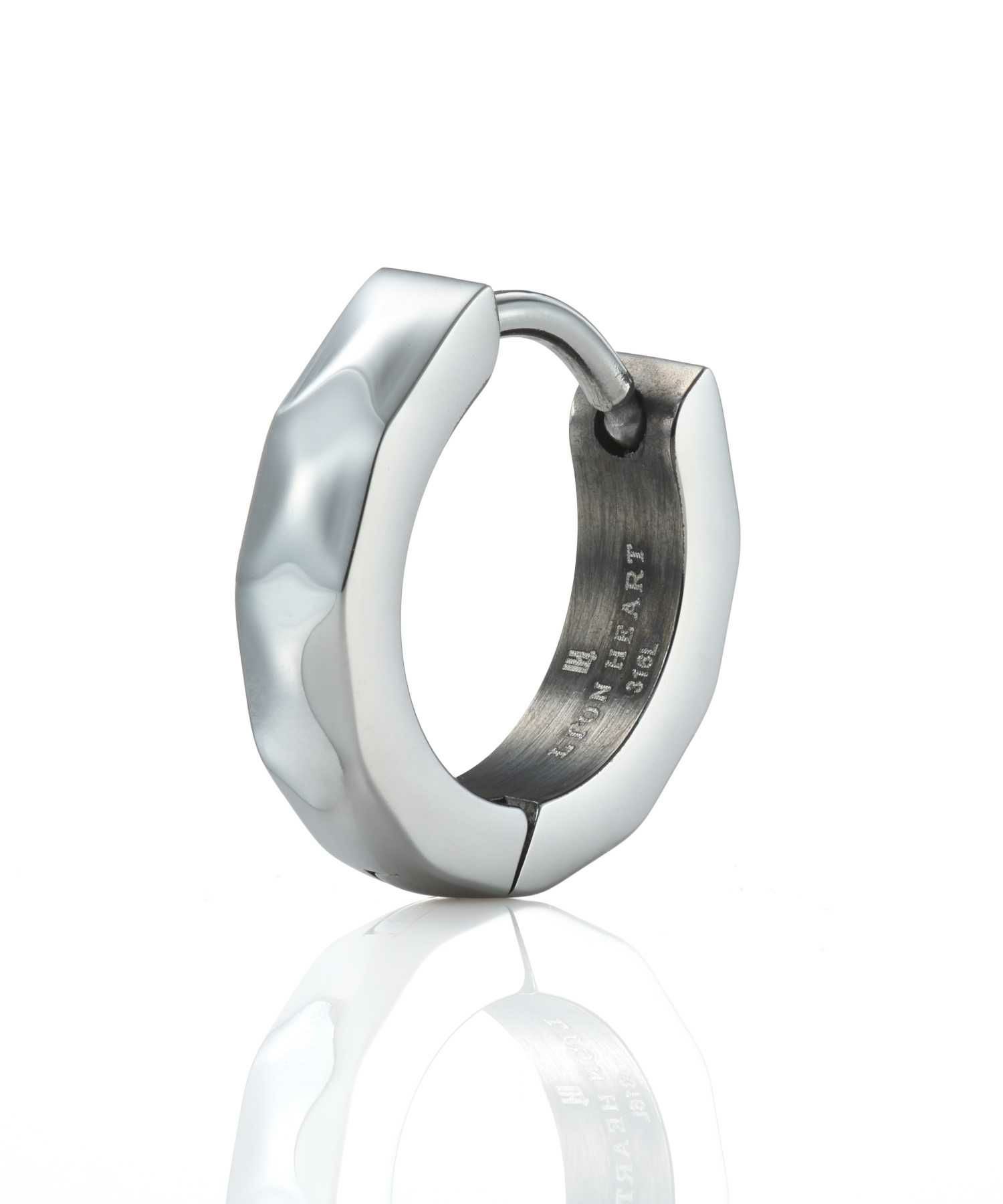 【WEB限定】カッティングフープピアス/シルバー×ブラック/サージカルステンレス316L（金属アレルギー対応）