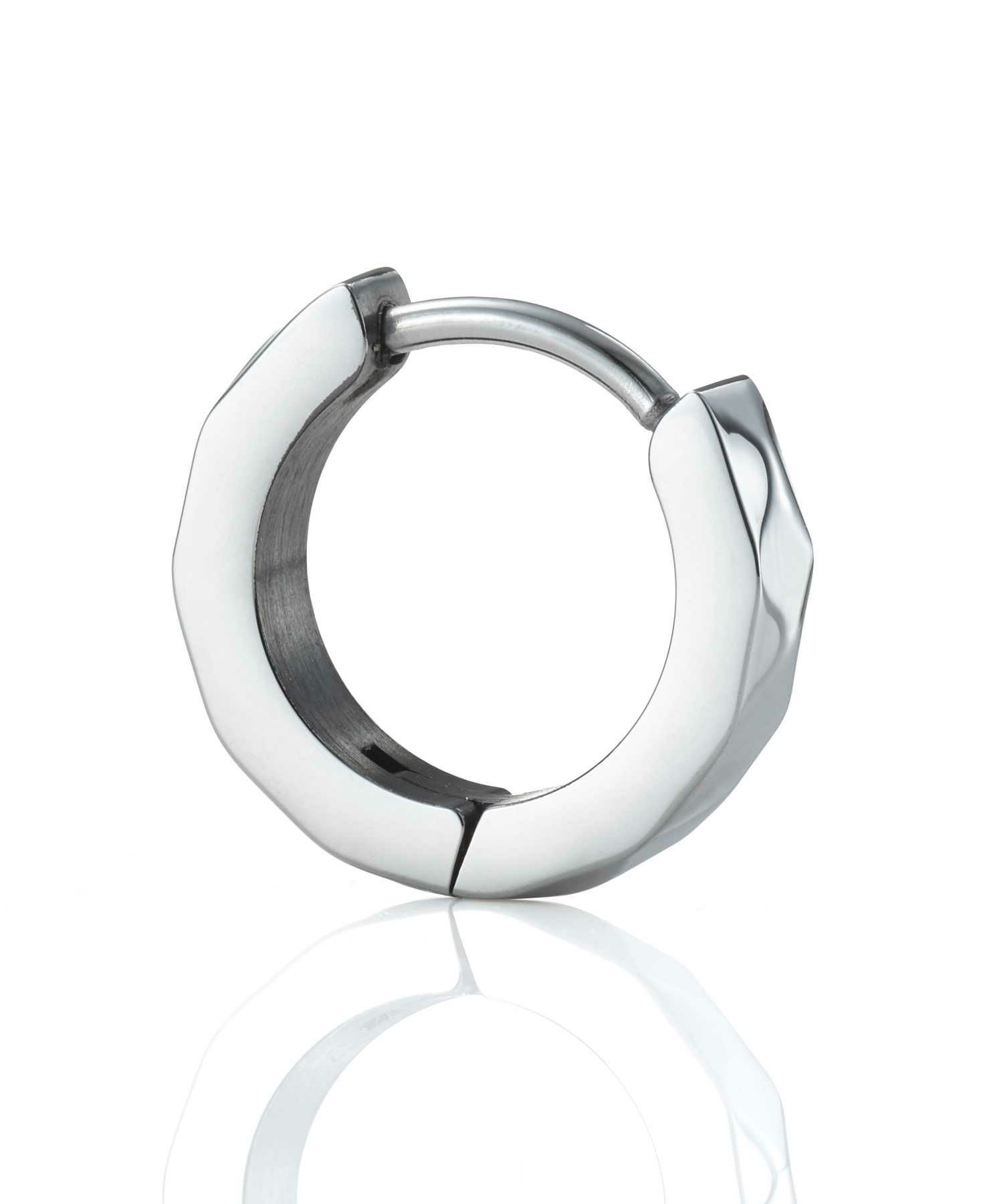 限定展開】“THE EDGE”カッティングフープピアス/シルバー×ブラック