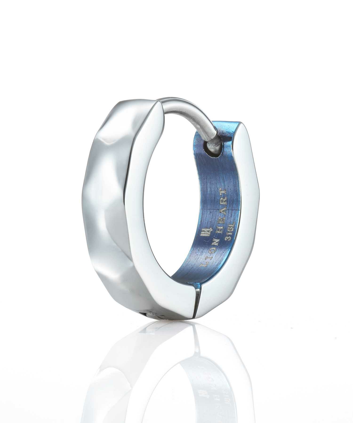 限定展開】“THE EDGE”カッティングフープピアス/シルバー×ブルー