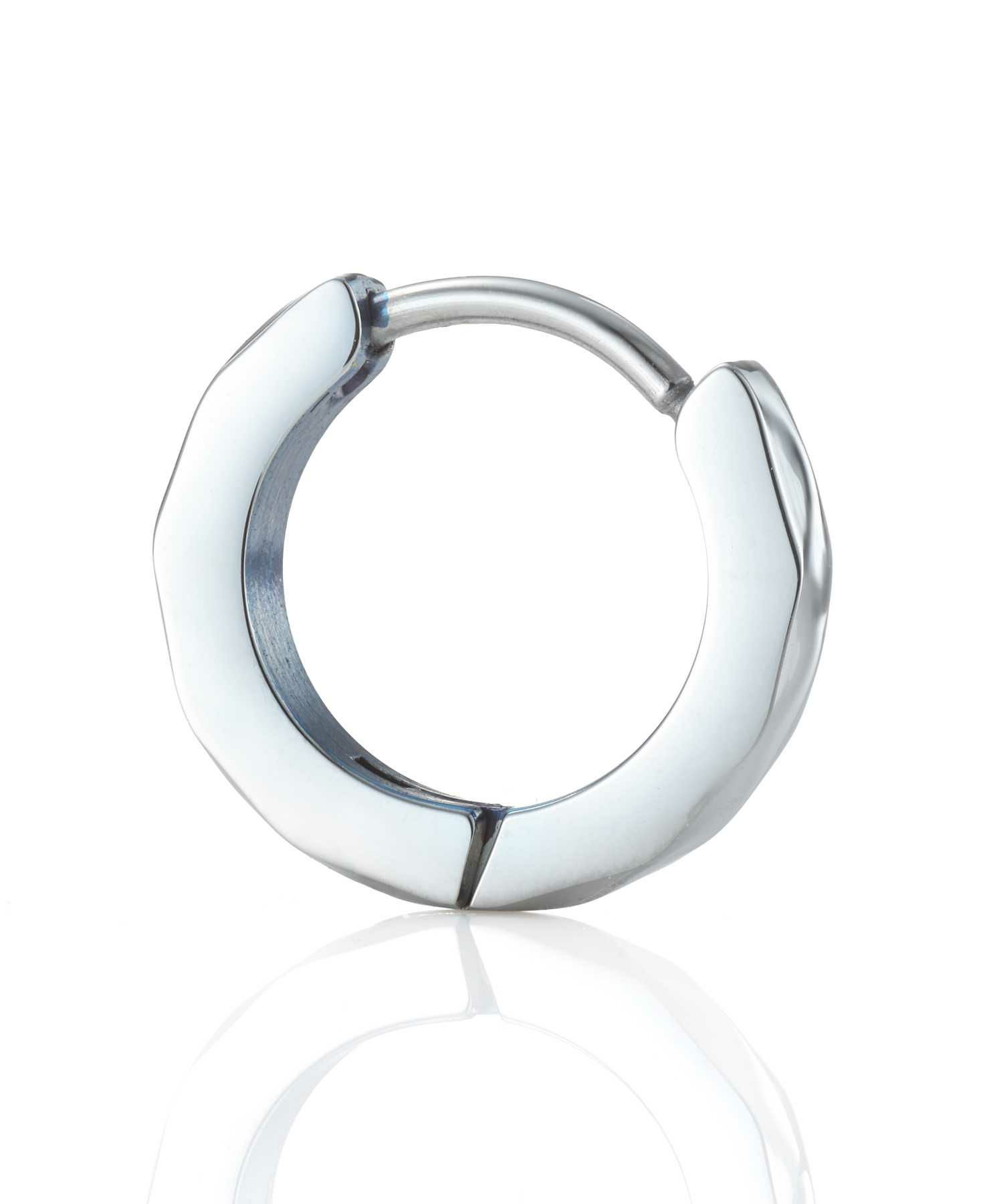 限定展開】“THE EDGE”カッティングフープピアス/シルバー×ブルー