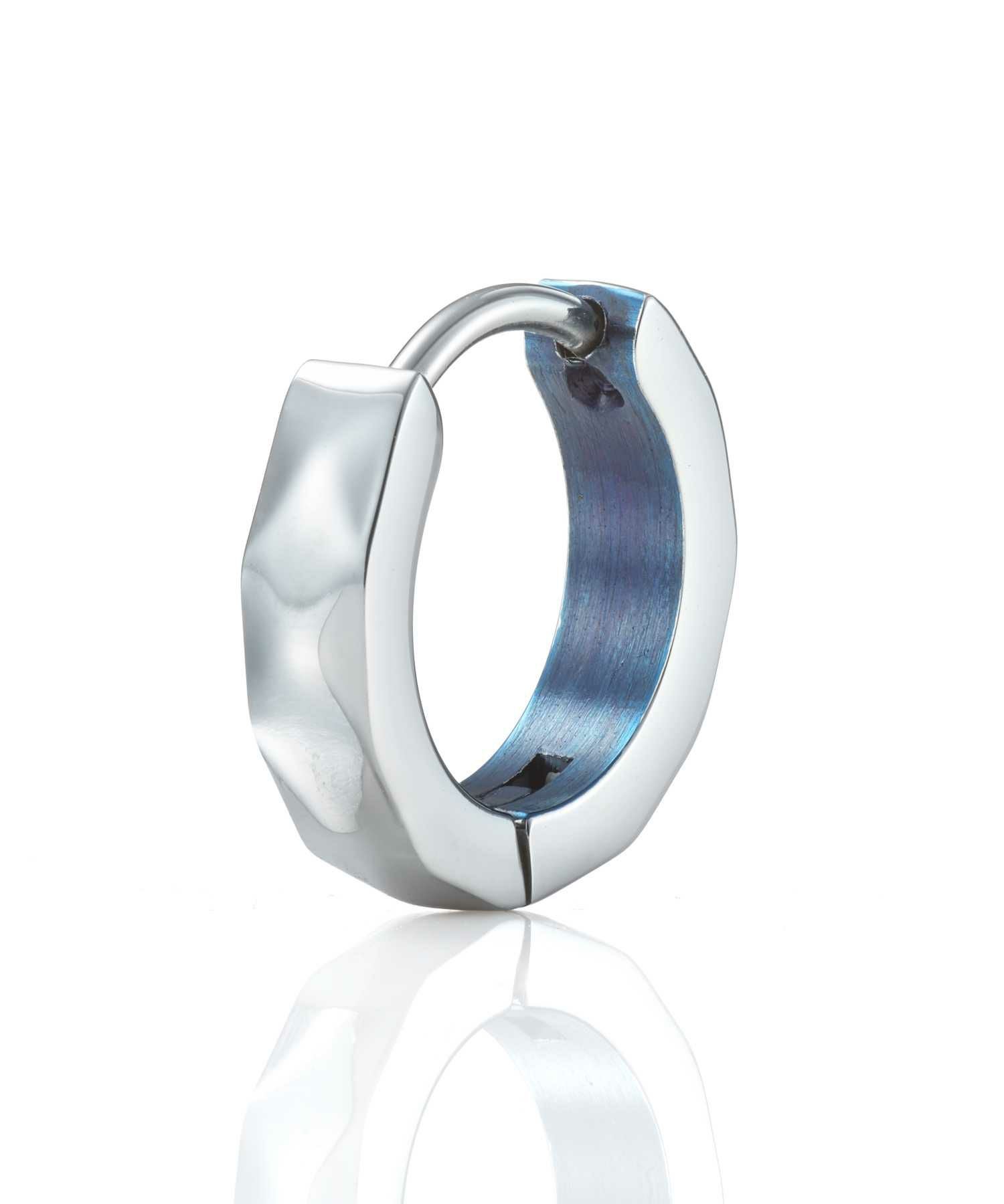 限定展開】“THE EDGE”カッティングフープピアス/シルバー×ブルー